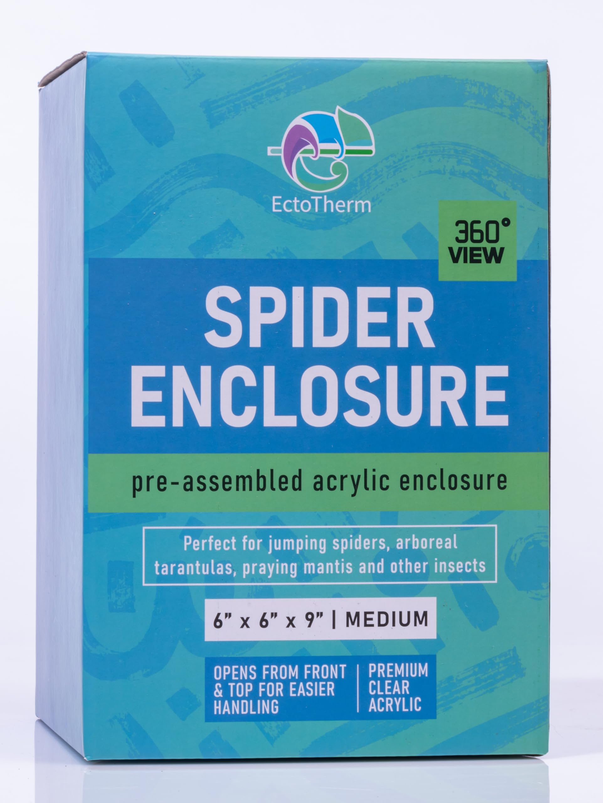 Premium Jumping Spider Enclosure Kit - Glass Spider Terrarium with Ventilation | Ideal Habitat for Pet Jumping Spiders, Tarantulas & Insects | Perfect for Home, Classroom or Office Display