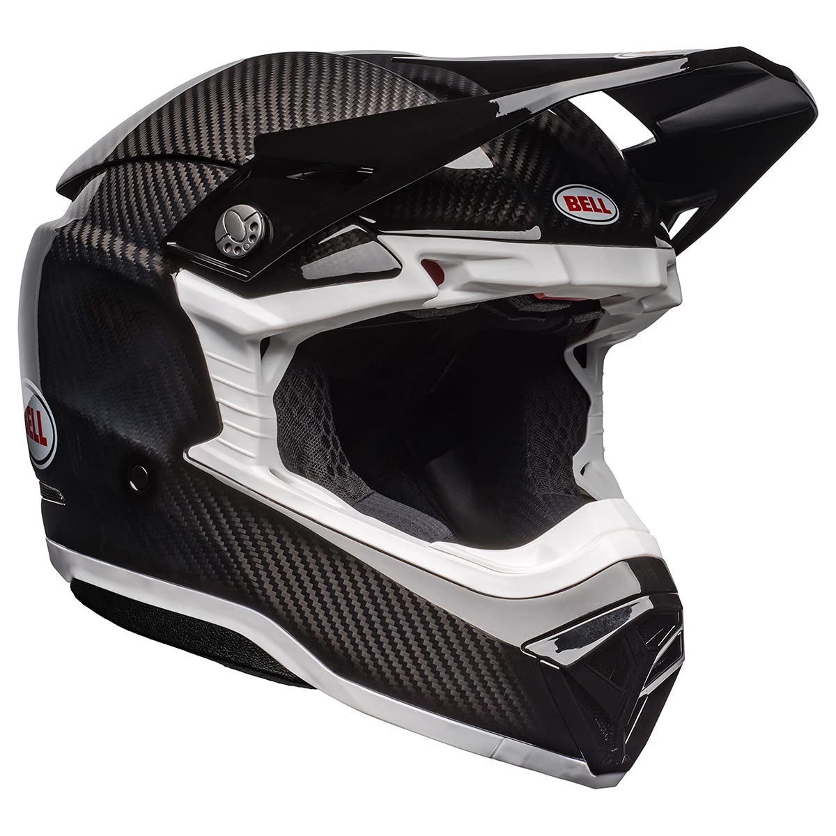 BELL Moto-10 Spherical MIPS Motorcycle Helmet - Gloss Black/White - Small - Lightweight & Durable for Street Riding & Racing - DOT & ECE Certified Safety Gear