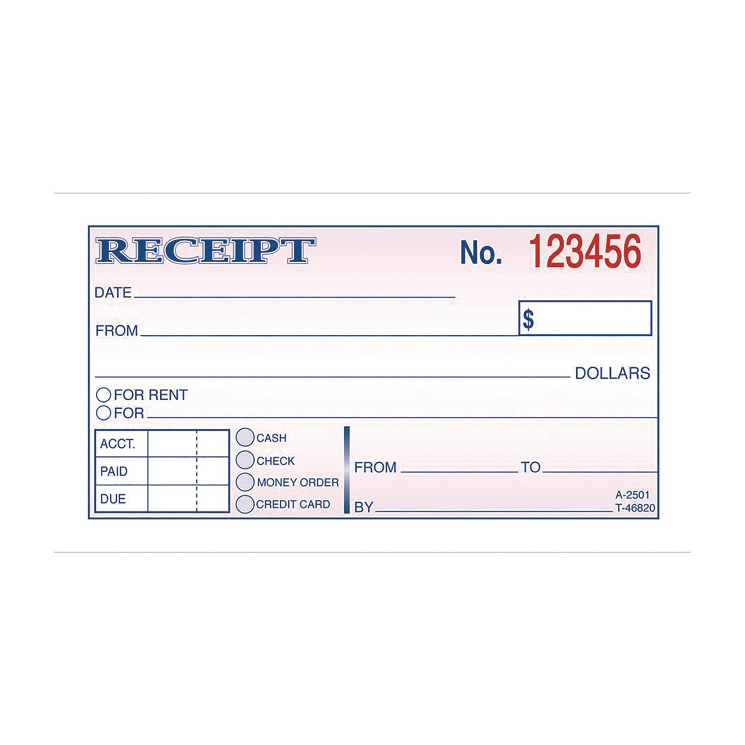 Adams® Money & Rent Receipt Book - 2-Part Carbonless, 4.88