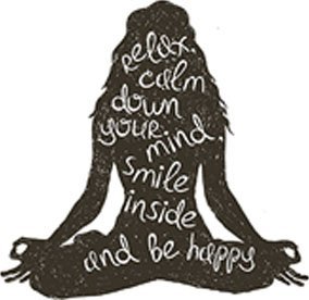 Relaxed Yoga Girl Silhouette Vinyl Decal with Inspirational Mantra - 4