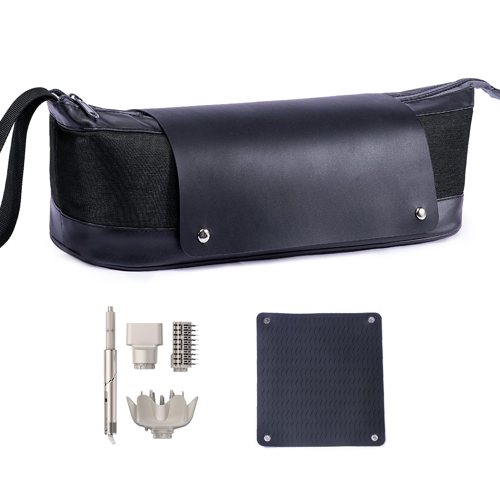 2-in-1 Heat Resistant Travel Bag for Hair Tools | Portable Organizer for Curling Irons, Flat Irons, Hair Dryers & Accessories | Perfect for Salon Professionals & Travel | Durable Hot Tools Storage Case with Removable Heat Mat