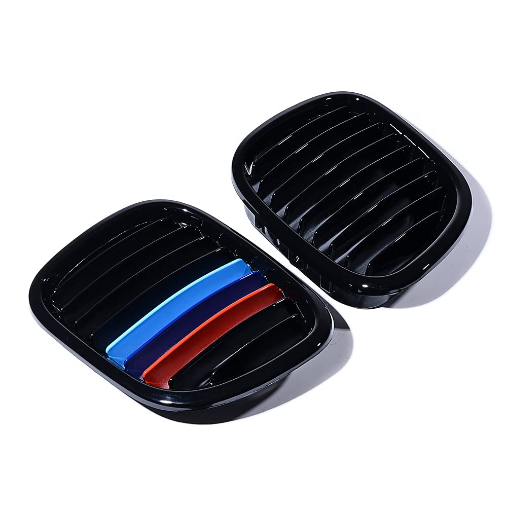 AstraDepot Compatible For BMW Z3 1995-2002 Glossy Black M Color Stripes Front Kidney Grill Insert - Upgrade Your BMW Z3's Style for Street & Show Car Enthusiasts