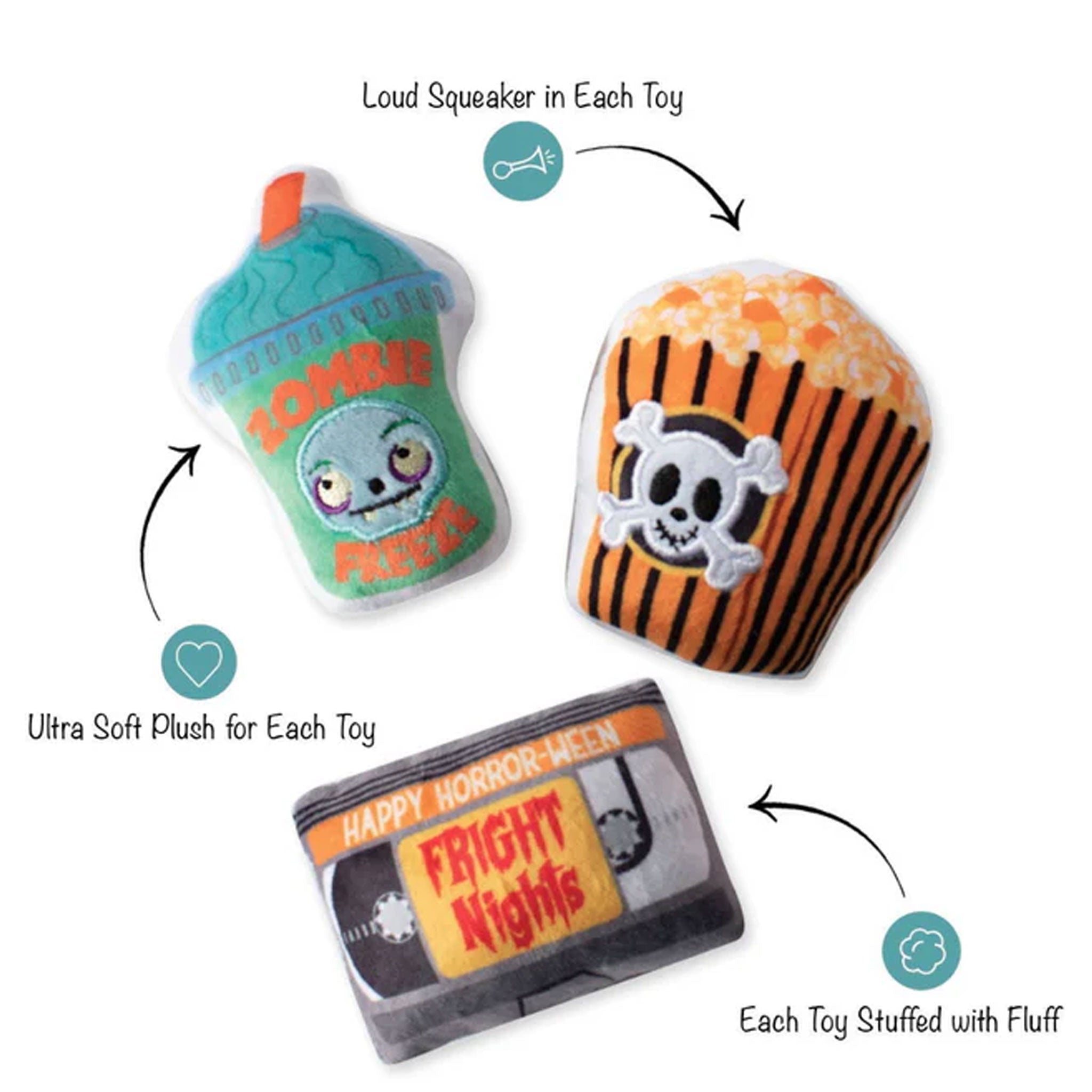 Fringe Fright Nights Dog Toys - Halloween Chew Toys for Small & Large Dogs - Durable Pet Toys for Playtime & Training