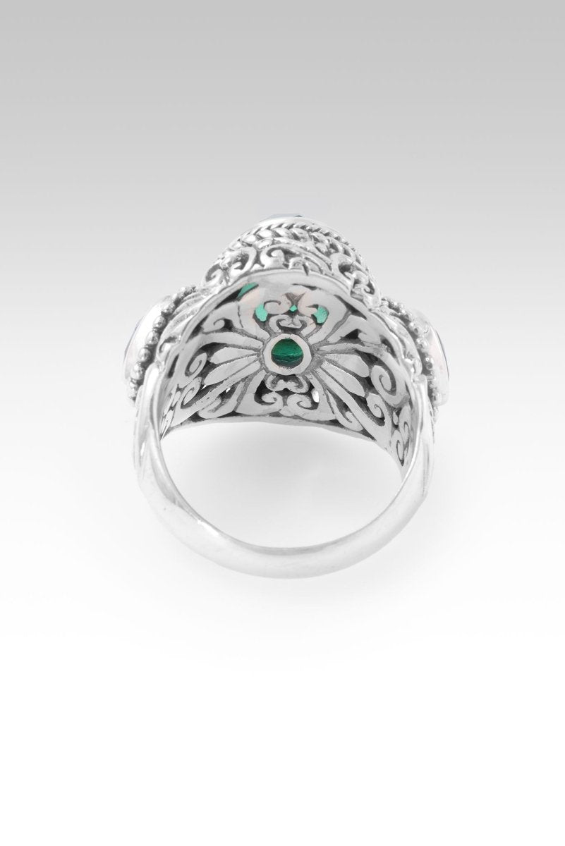 Never Lose Hope Ring™ - Green Onyx & Bali Hai™ Mystic Topaz Sterling Silver Jewelry for Women | Inspirational Gift for Graduation, Birthday & Everyday Wear