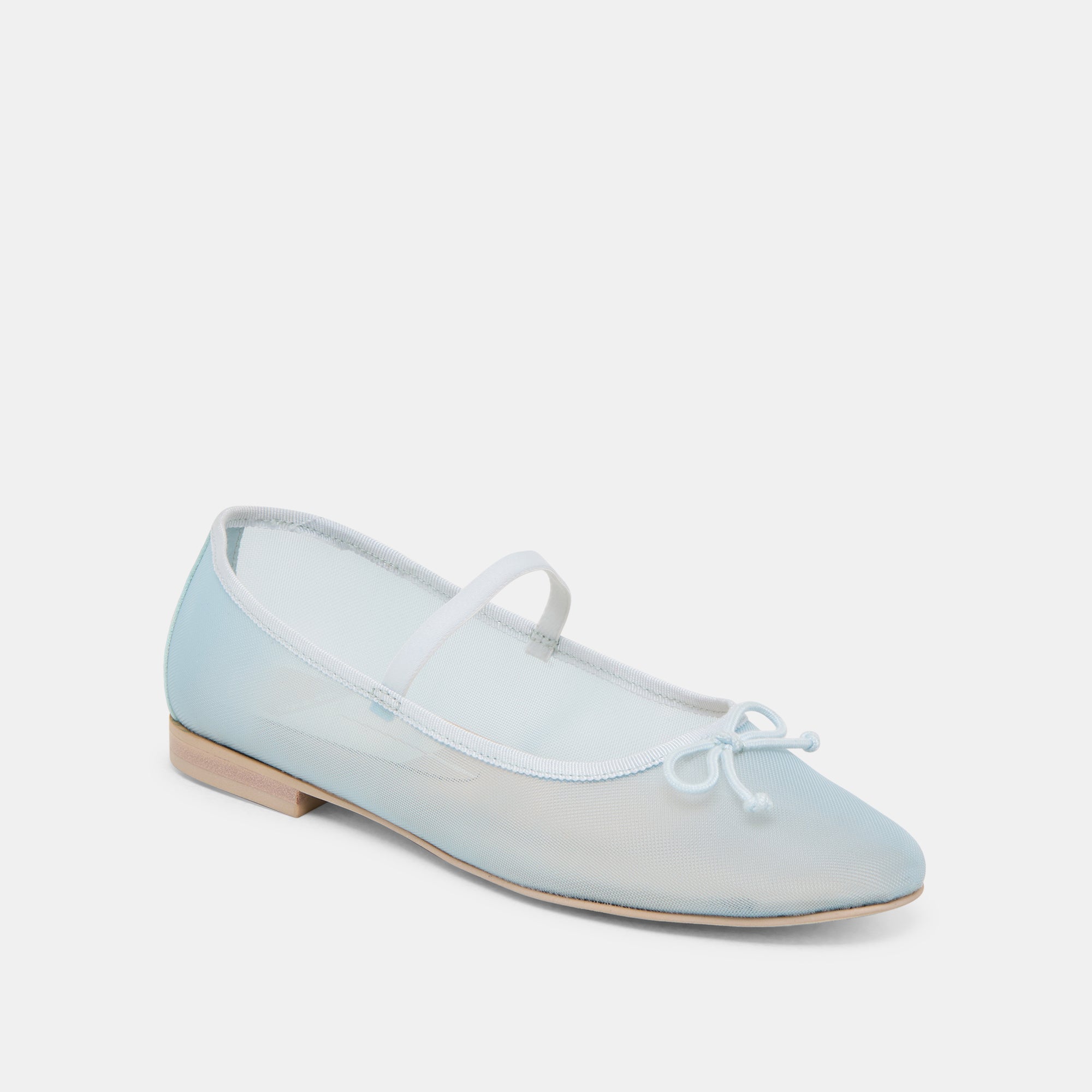 Cadel Women's Ballet Flats - Ice Blue Mesh Comfortable Slip-On Shoes for Casual Wear, Work & Dance