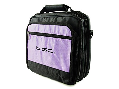 Samsung Ativ Tab Deluxe Tablet Case - Dual Compartment Protective Bag with Handle by TGC (Electric Purple & Black) - Perfect for Business Travel, School & Daily Commute