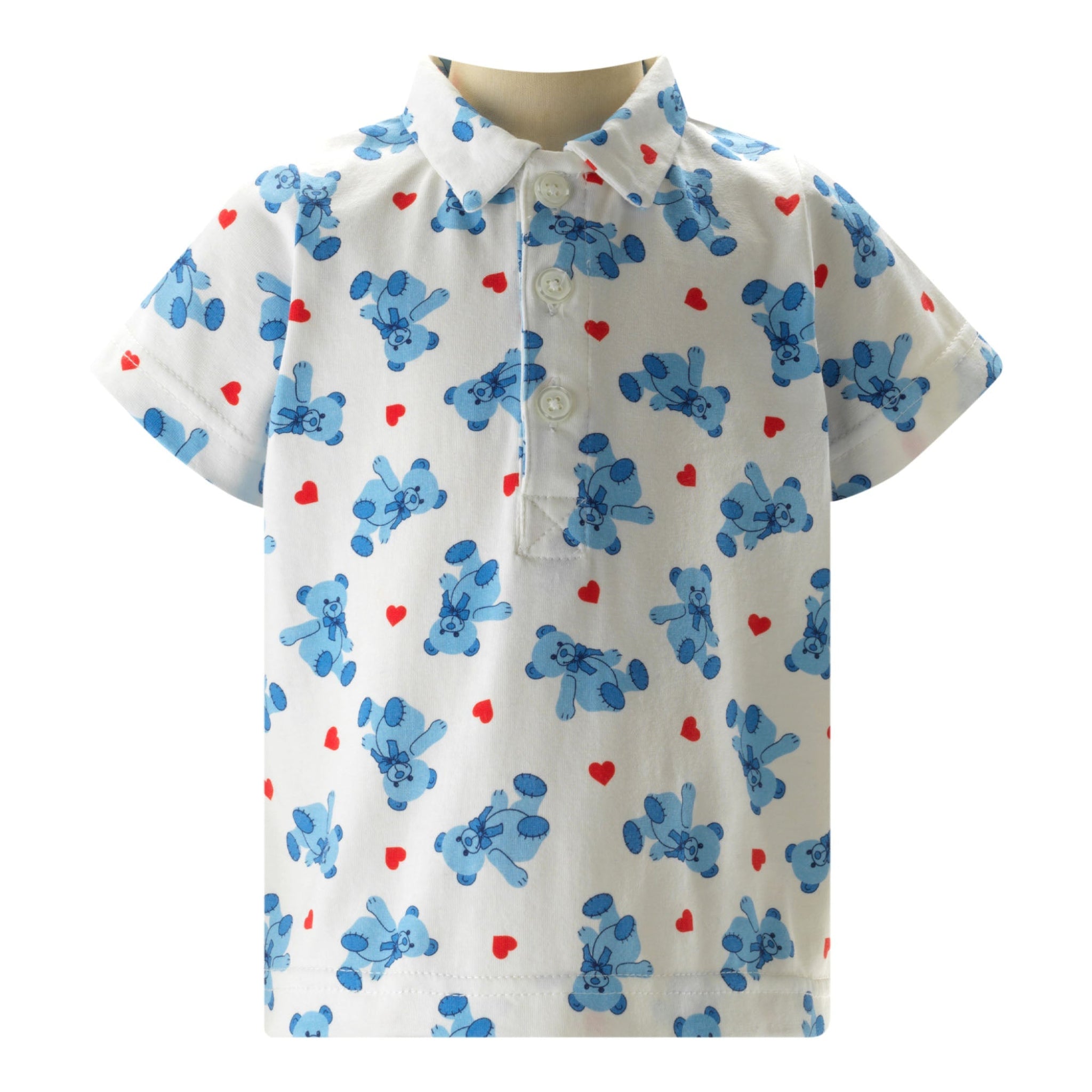 Bear Hearts Men's Casual Polo Shirt & Pull-On Trousers Set - Comfortable Cotton Outfit for Work, Golf & Everyday Wear