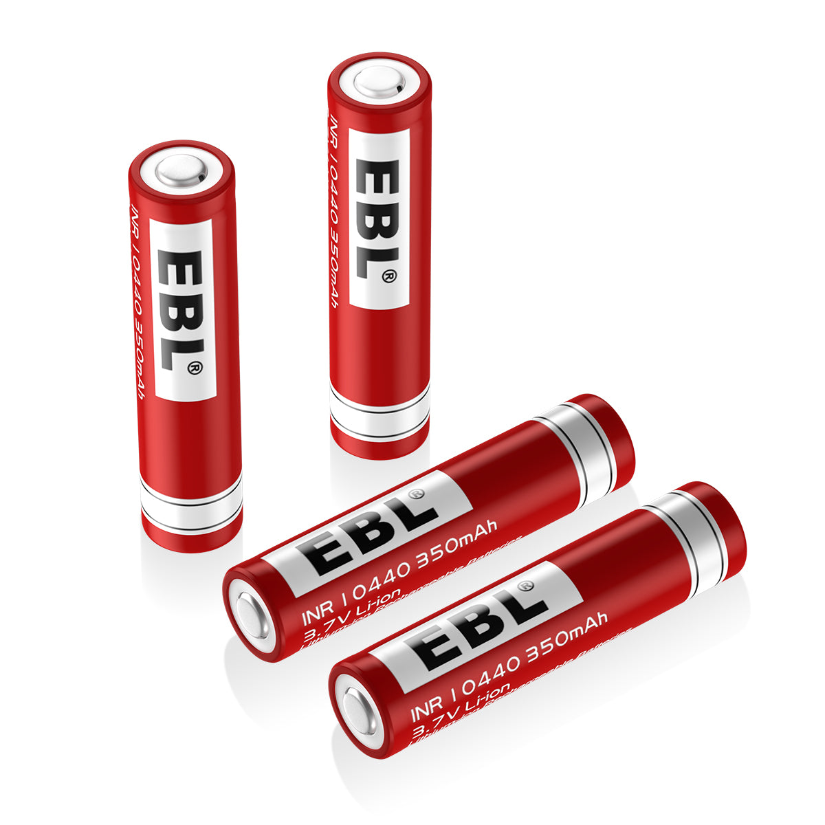 EBL 4-Pack 10440 Rechargeable Lithium Batteries with Smart Wall 3000mAh Charger - Perfect for Flashlights, Vape Pens & Electronic Devices