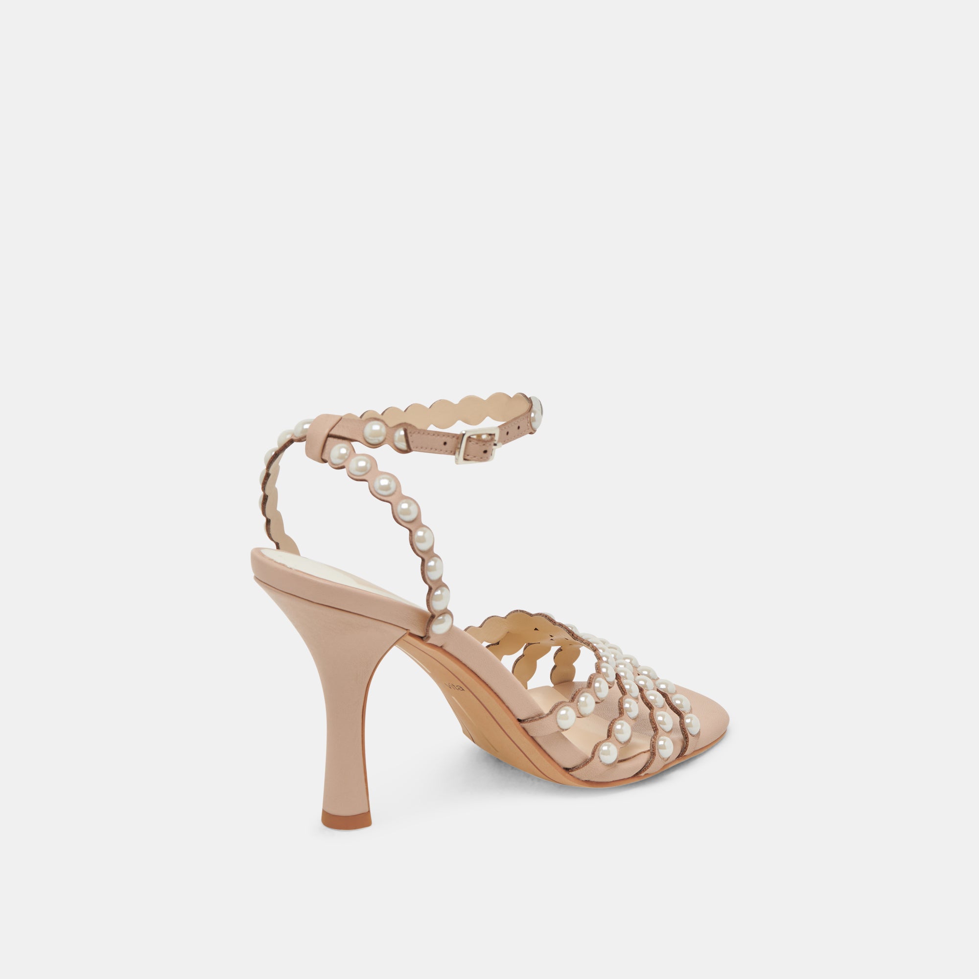 HELLEN PEARL HEELS Light Blush Leather Women's Shoes - Elegant High Heels for Parties, Weddings & Special Occasions