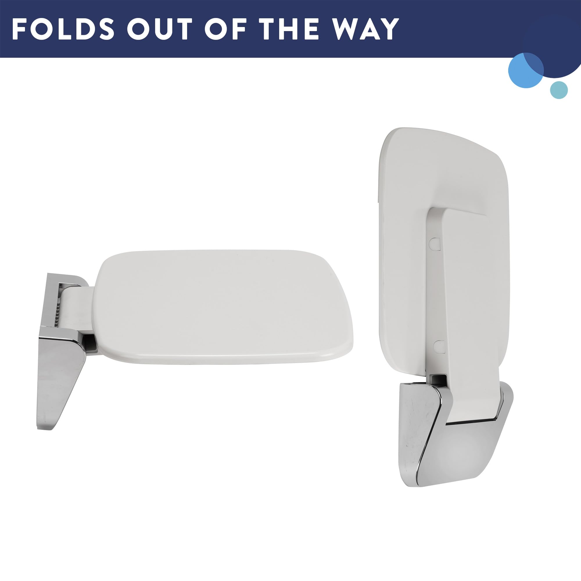 Croydex White & Chrome Shower Seat - Adjustable Bath Bench for Elderly & Disabled - Non-Slip Bathroom Safety Stool for Shower & Bathtub Use