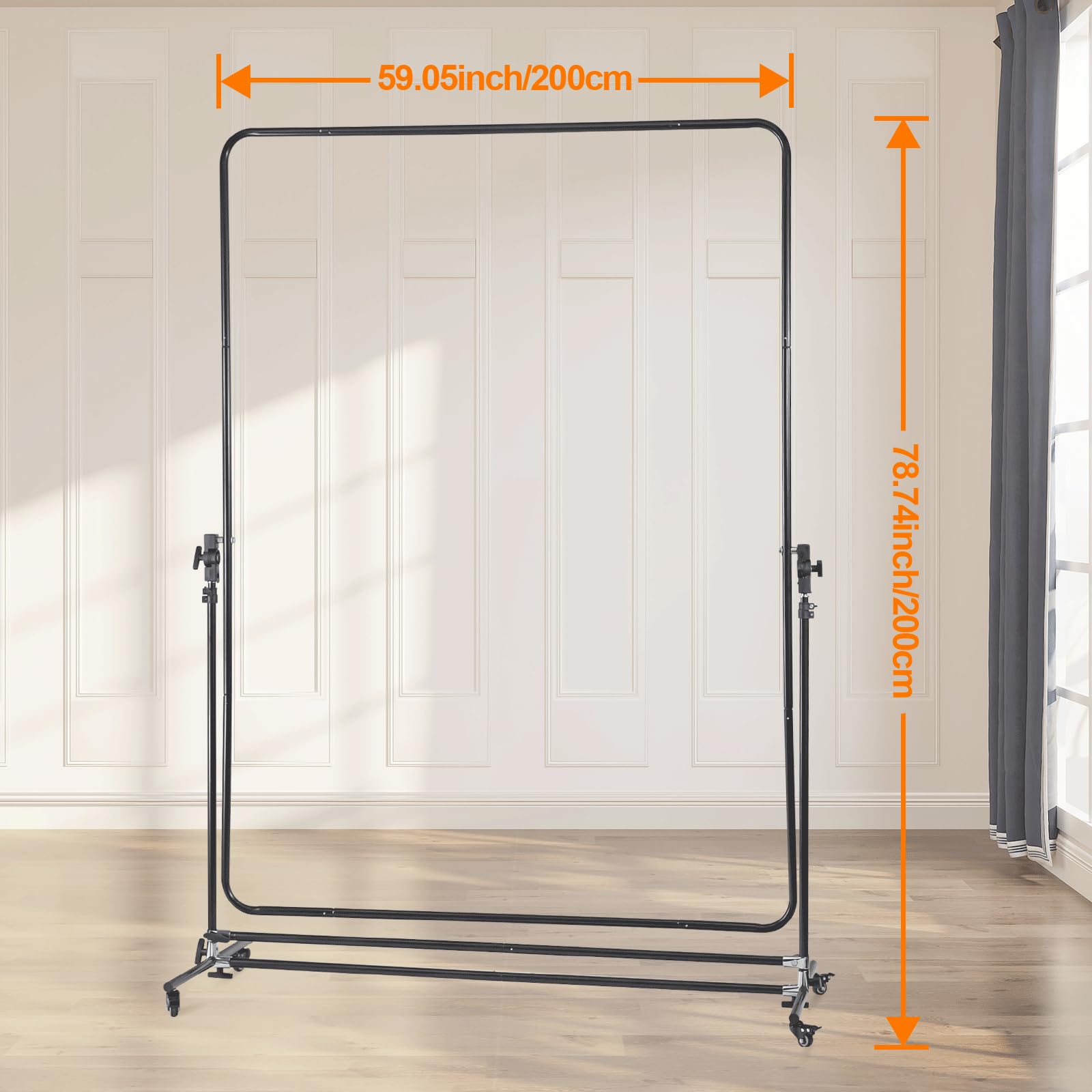 WELLMAKING 79x59inch Photography Light Diffuser Kit - Translucent, Silver & Black Fabric with 360° Rotatable Frame, 7-10ft Adjustable Stand & Casters - Perfect for Studio Photo & Video Shooting, Portrait Lighting, Product Photography, and YouTube Content Creation
