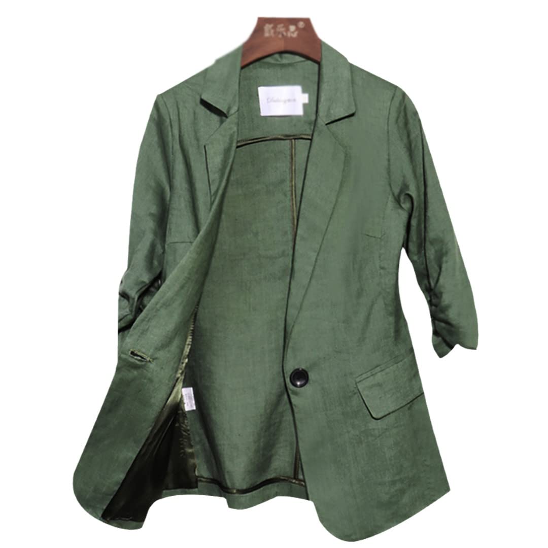 Lightweight Linen Summer Jacket for Women - Slim Fit 3/4 Sleeve Casual Blazer | Perfect for Office, Travel & Outdoor Activities
