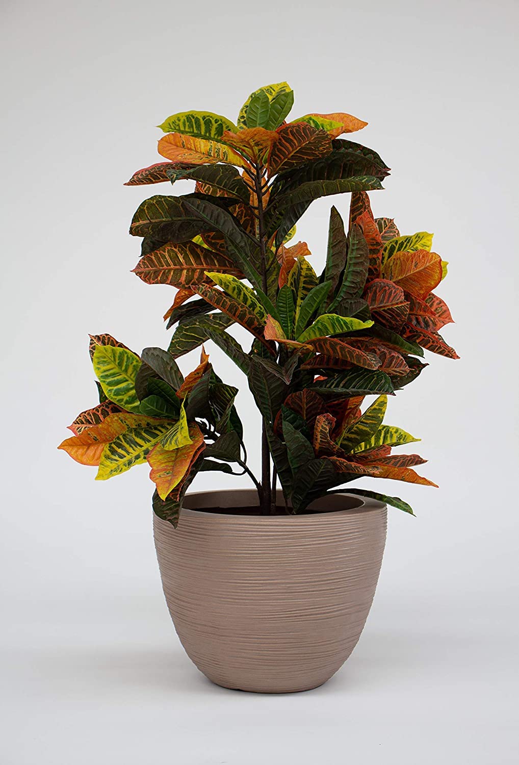 Modern Large Plastic Planter for Indoor & Outdoor Use - Durable, Weather-Resistant, Beige - Perfect for Patio, Garden, and Home Decor