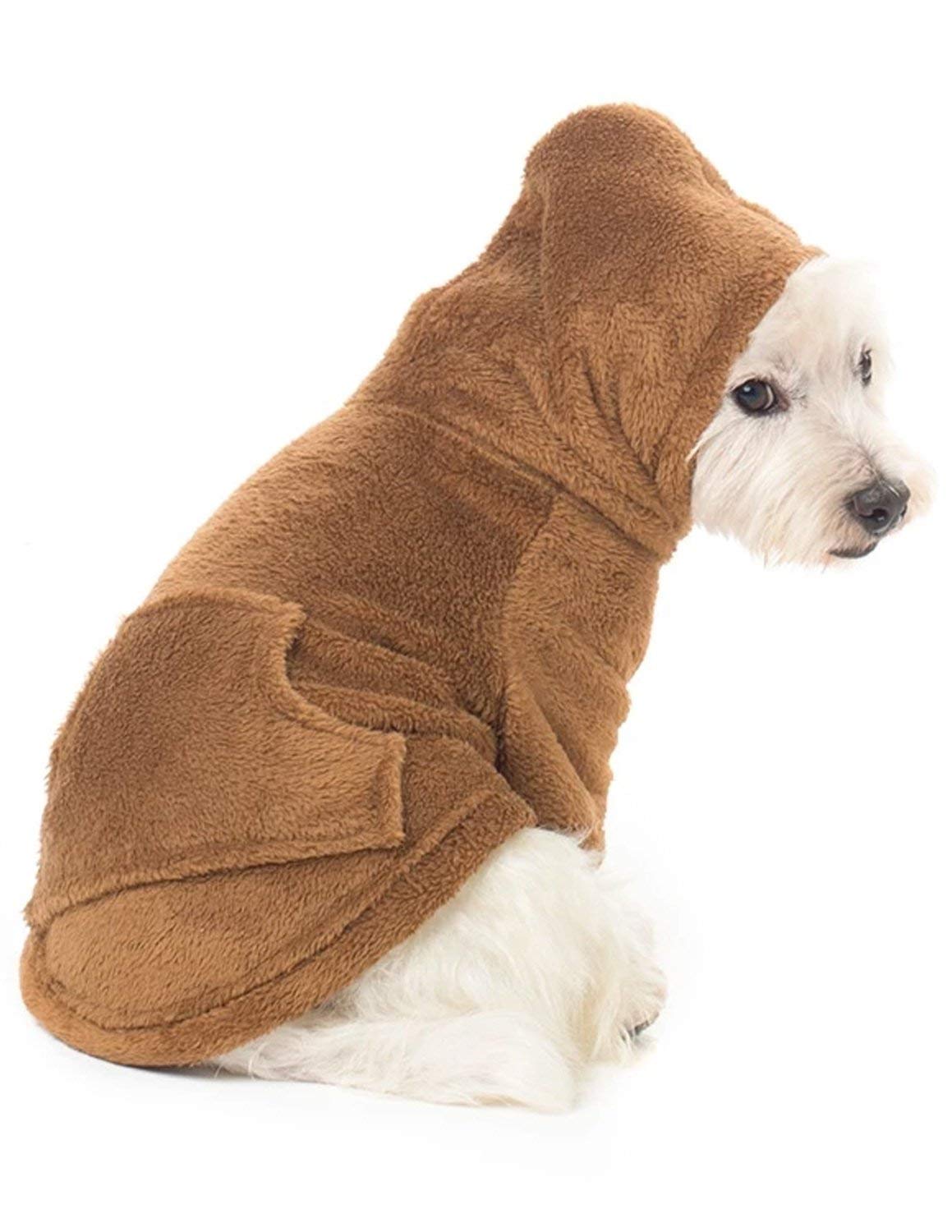 Teddy Bear Chenille Hoodie Sweater for Small Dogs & Cats - Cozy Pet Pajamas XS (Fits Up to 10 lbs) - Perfect for Winter Nights & Indoor Lounging