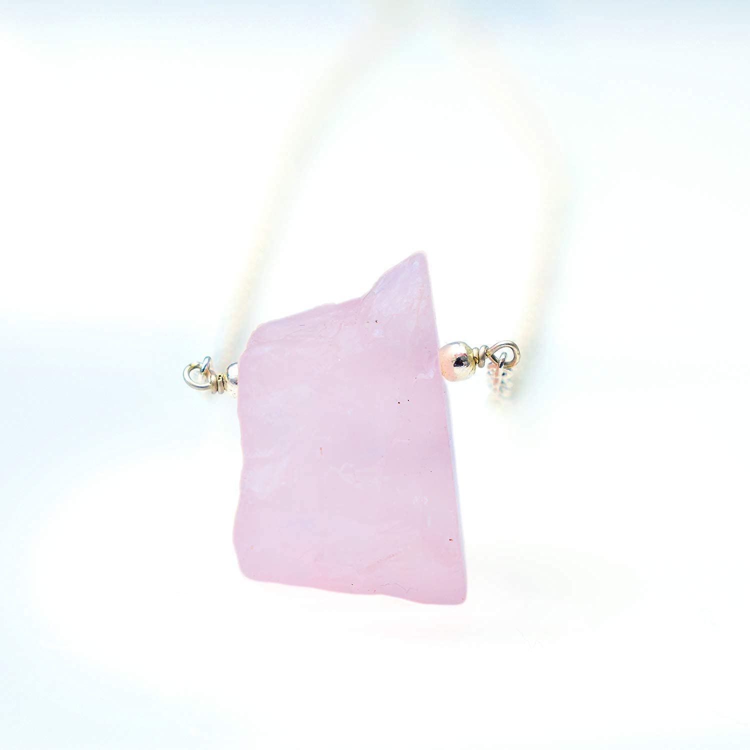Gempires AA+ Quality Raw Rose Quartz Pendant Necklace - 18 Inch Natural Pink Crystal Jewelry for Women, Wedding & Anniversary Gift, Healing Stone for Love & Positive Energy