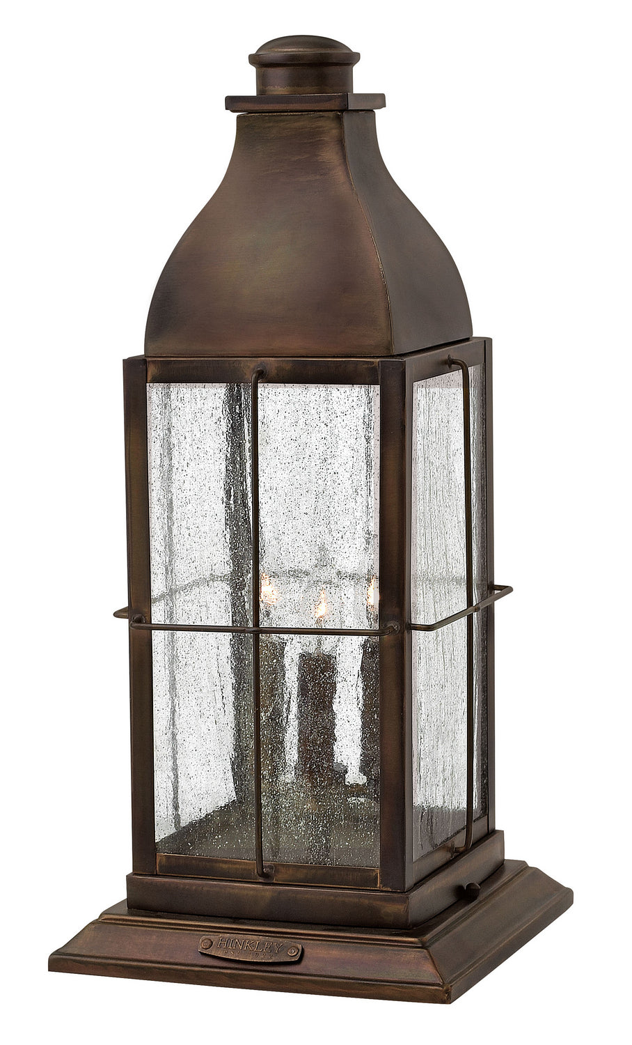 Bingham LED Pier Mount Light Fixture in Sienna Brown - Outdoor Waterproof Deck Lighting for Patio, Dock & Marine Applications