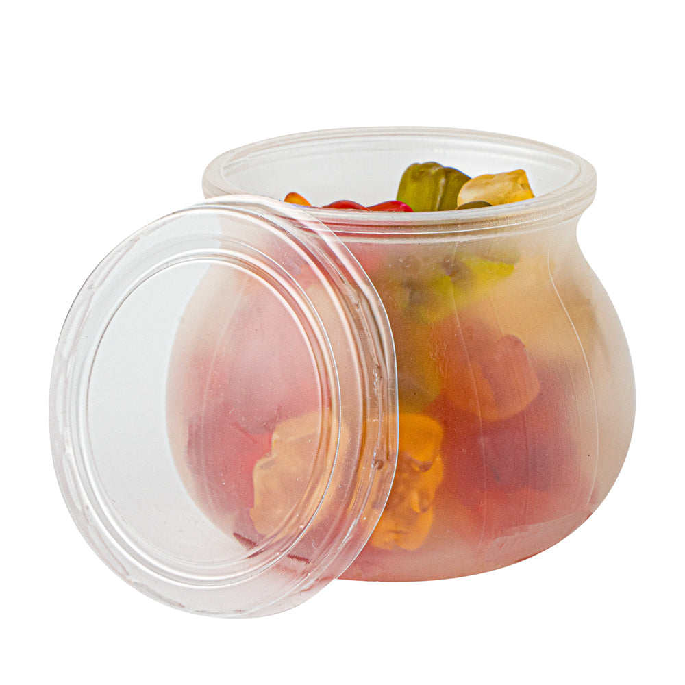4 oz Frosted Plastic Candy Jars with Lids - 2.5