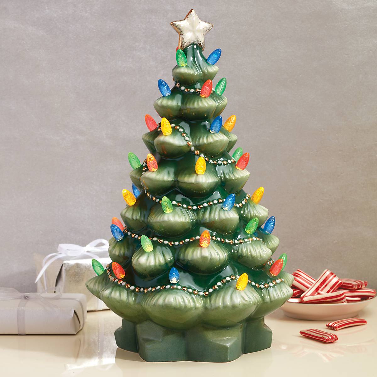 Treasured Traditions Green Lit Christmas Tree - Perfect for Holiday Decorations & Festive Home Ambiance