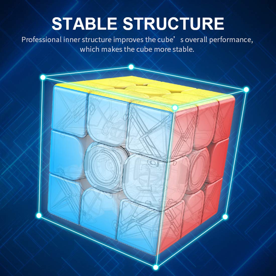 D ETERNAL 3x3 Speed Cube - Stickerless Magic Puzzle Game Toy for Kids & Adults | High-Speed Smooth Turning | Includes Cube Stand (Multicolor) | Perfect for Speedcubing, Brain Training & Gift Giving
