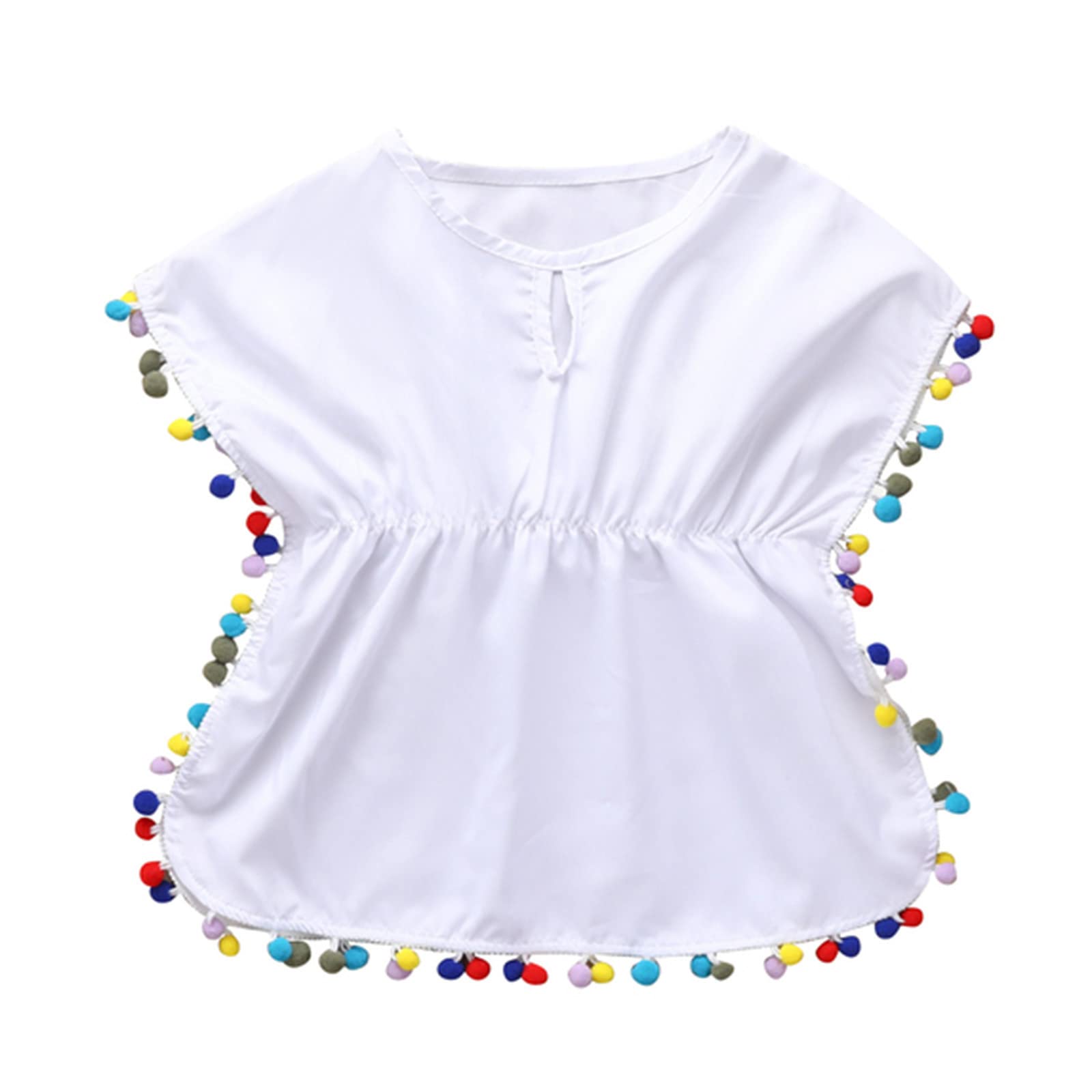 **Black Leopard Rainbow Tassel Toddler Dress for Girls – Summer Swimwear Cover Up, Baby Girls' Casual Outfit – Perfect for Beach, Pool, and Playdates**