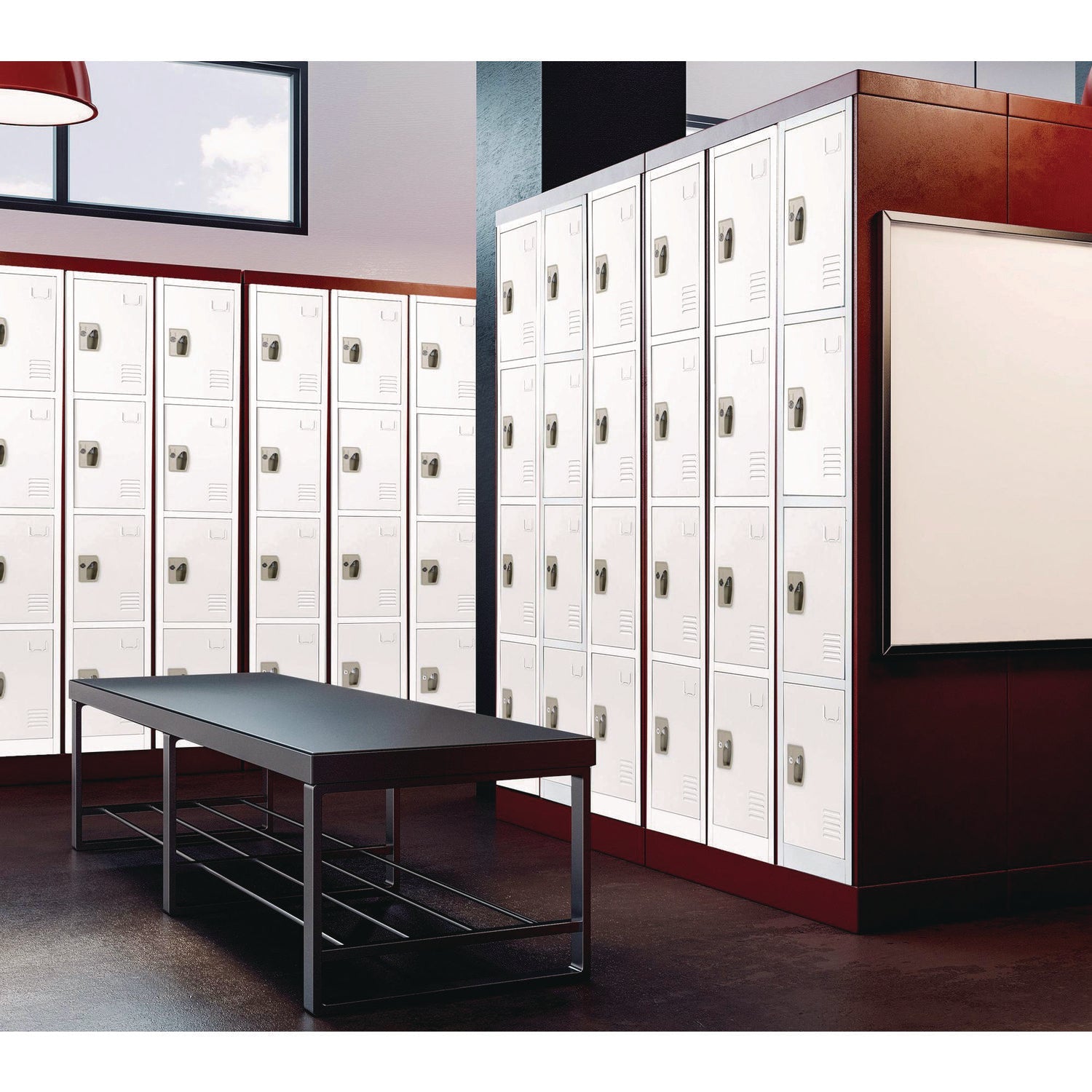 AdirOffice 4 Compartment Steel Storage Locker - 12