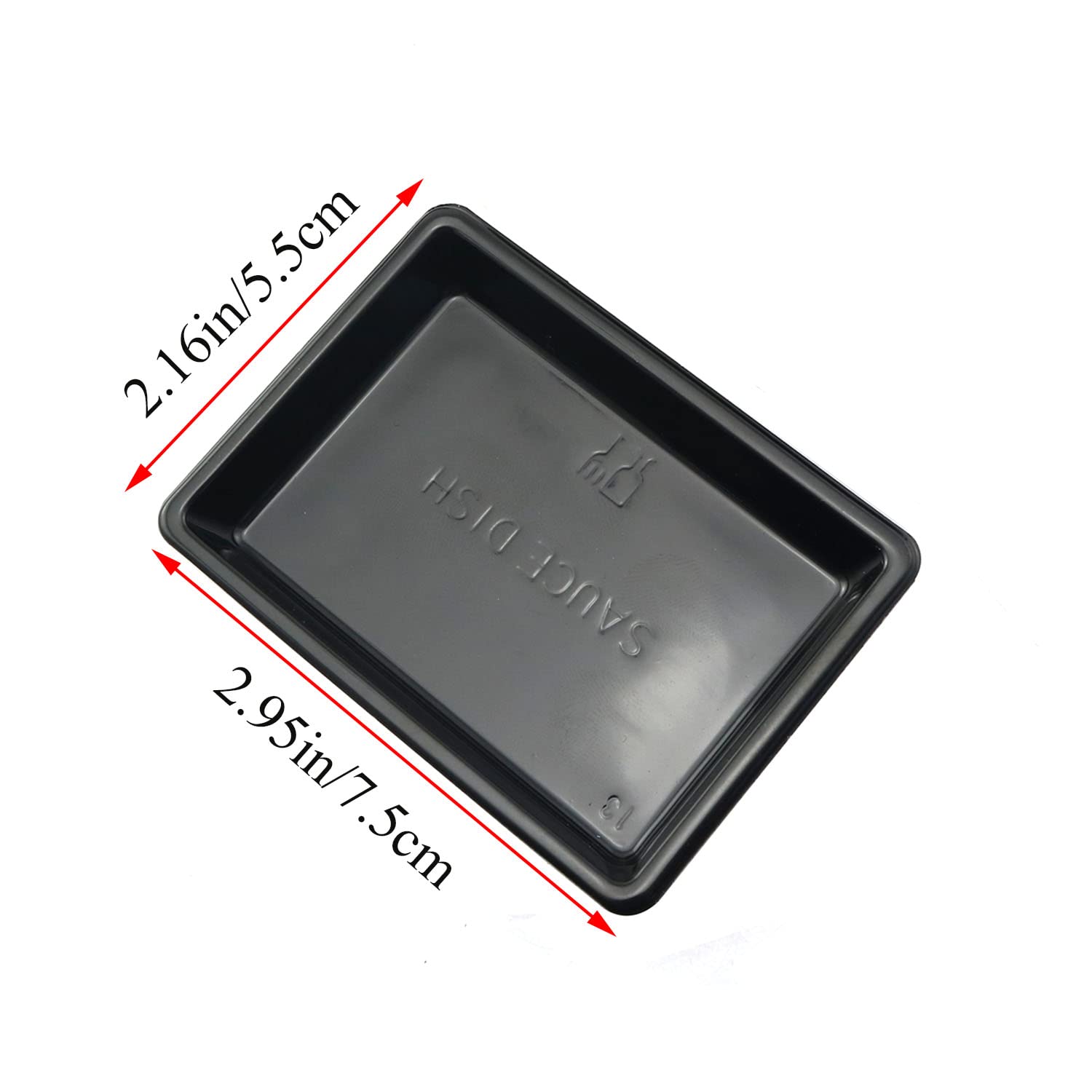 40-Piece Black Rectangular Plastic Disposable Sauce Dishes - Small Dipping Bowls for Soy Sauce, Condiments & Soup - Perfect for Home, Restaurants & Party Catering Supplies (Great for Sushi, Dumplings & BBQ Dipping)