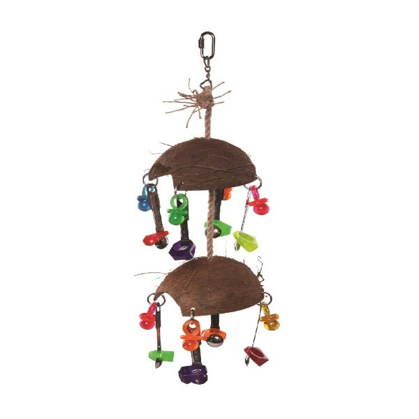 Organic Split Coconut with Spoons & Fun Toys - Perfect for Beach Parties, Tropical Decor, and Kids Playtime