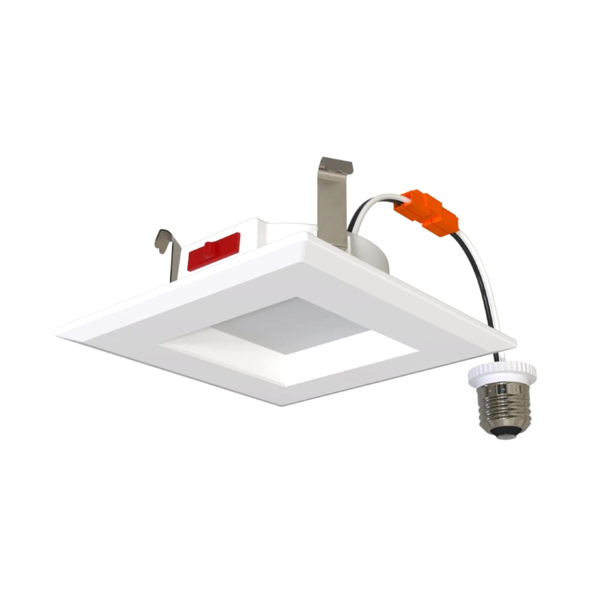 4 Inch R34 Retrofit LED Can Light - 600 Lumens, CCT Adjustable (2700K-6500K), Square Smooth Trim - Perfect for Kitchen, Bathroom & Basement Lighting