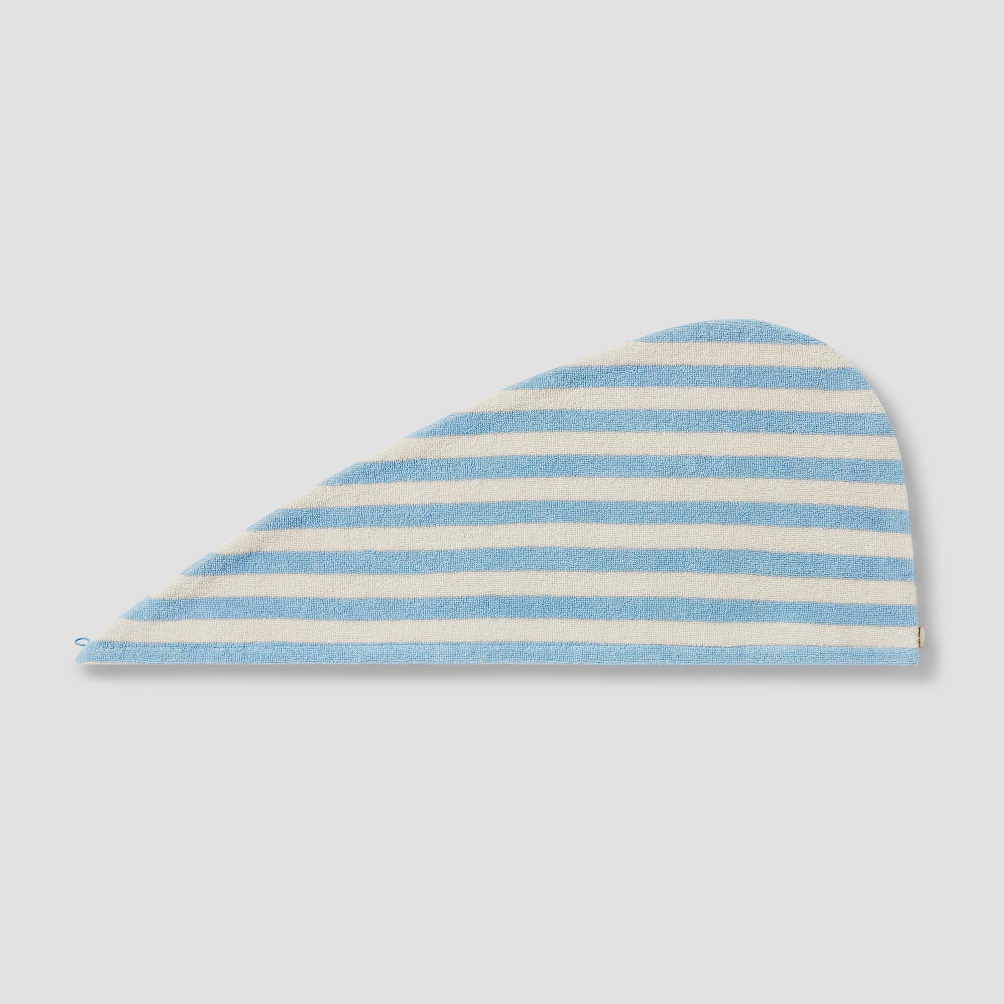 Coastal Blue Pembroke Stripe Cotton Hair Wrap - Soft & Absorbent Turban for Women - Perfect for Post-Shower, Swimming & Salon Styling