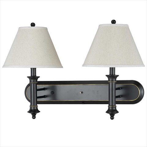60W x 2 Wall Light Fixture with Rocker Switch, Rust Finish - Vintage Industrial Sconce for Bedroom, Living Room, or Hallway Lighting