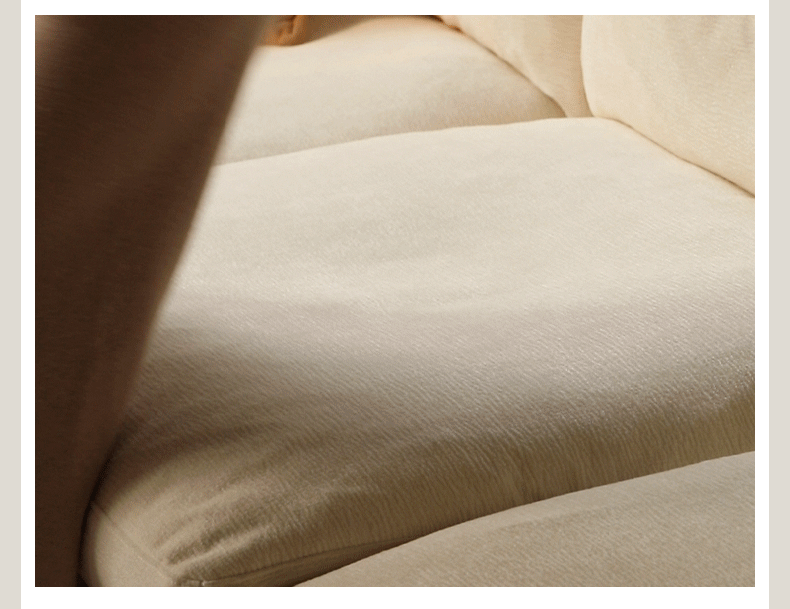 White Cream Fabric Down Sofa - Soft & Stylish Living Room Furniture for Cozy Home Decor
