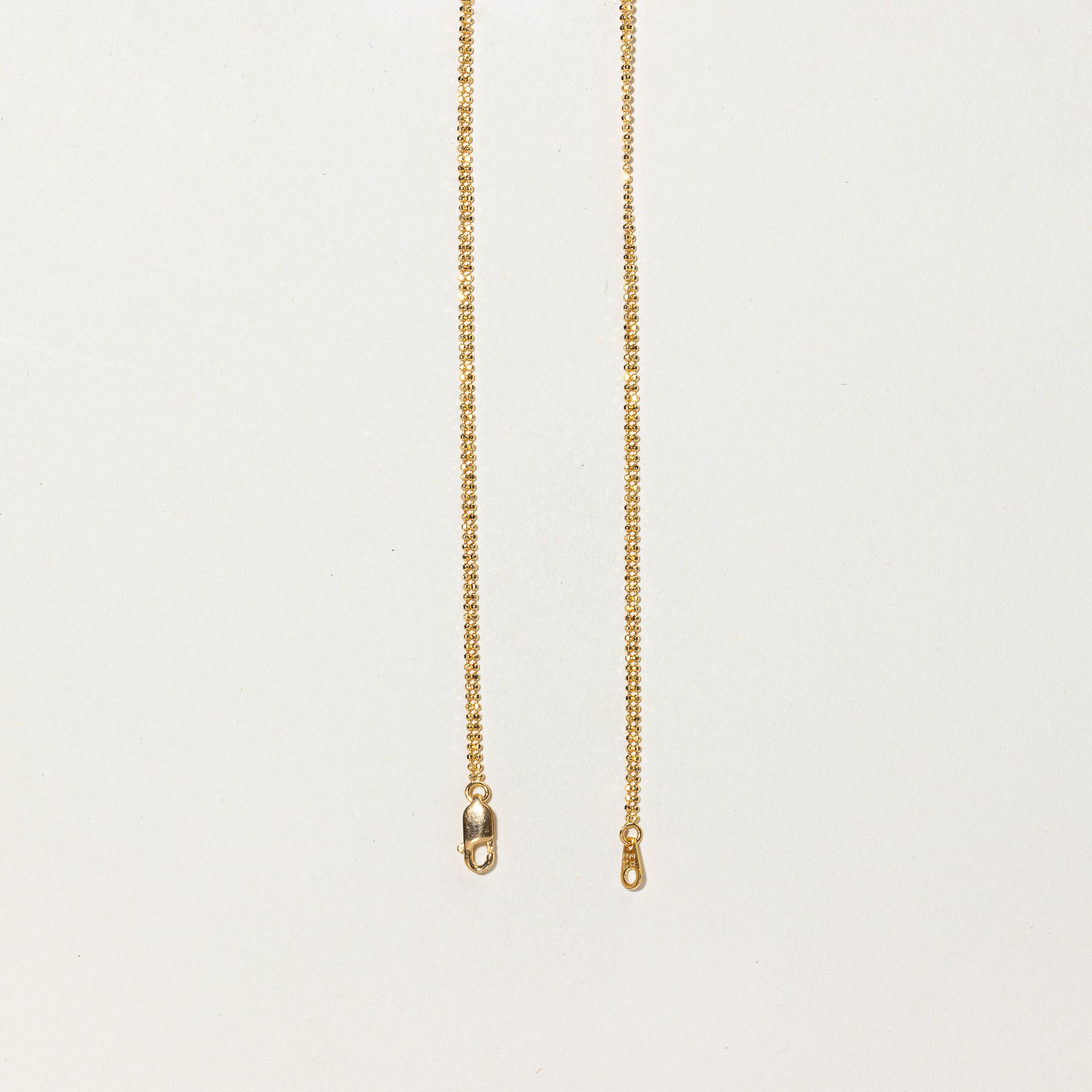 Beaded Chain Yellow Gold Necklace 17.5 Inches - Elegant Dainty Jewelry for Women, Perfect for Everyday Wear, Date Night & Special Occasions