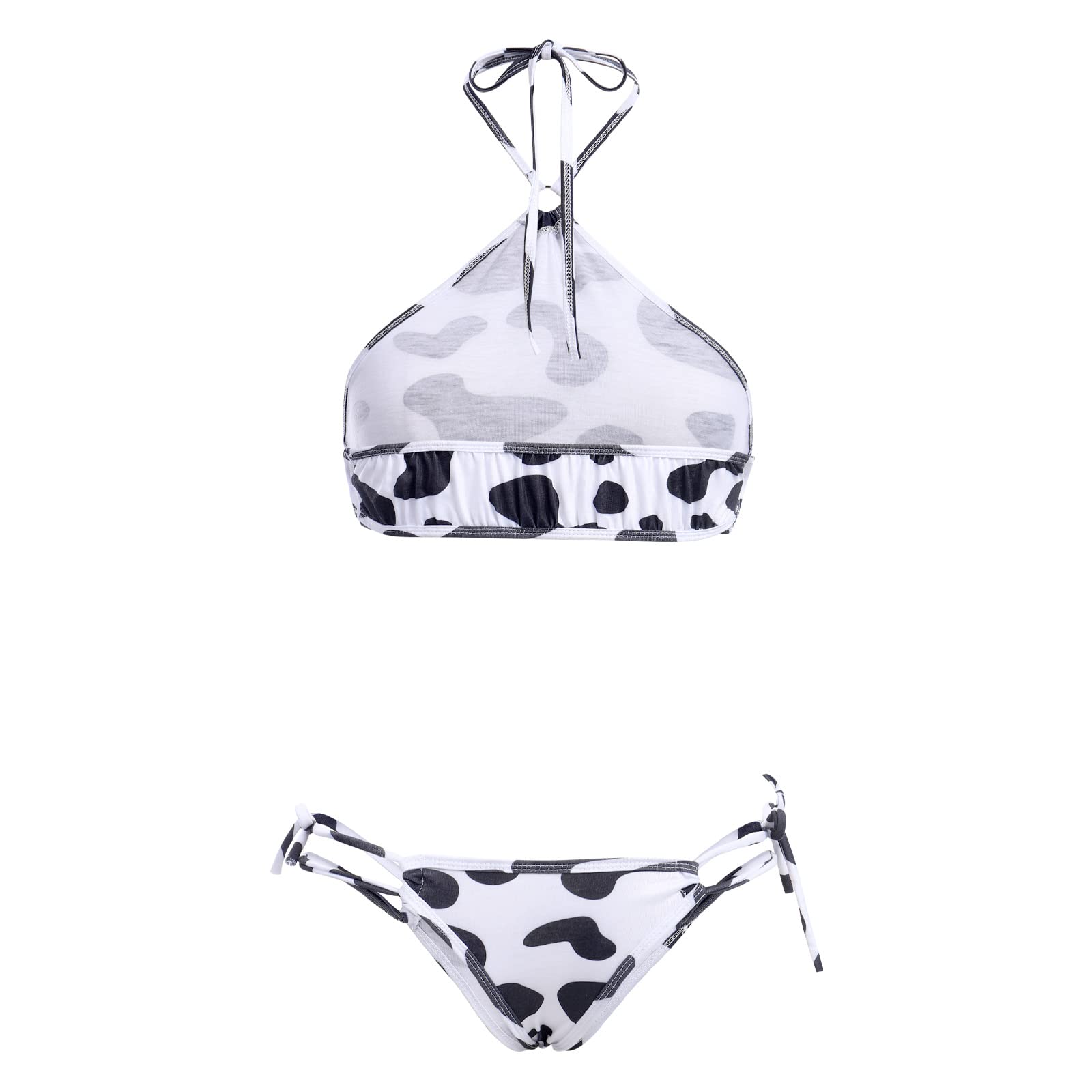 IMEKIS Women's Sexy Anime Cow Maid Costume Teddy Lingerie Set - Kawaii Lolita Japanese Cosplay Mini Bikini Bra & Panty Set for Roleplay, Halloween, Cosplay Parties & Boudoir Photography