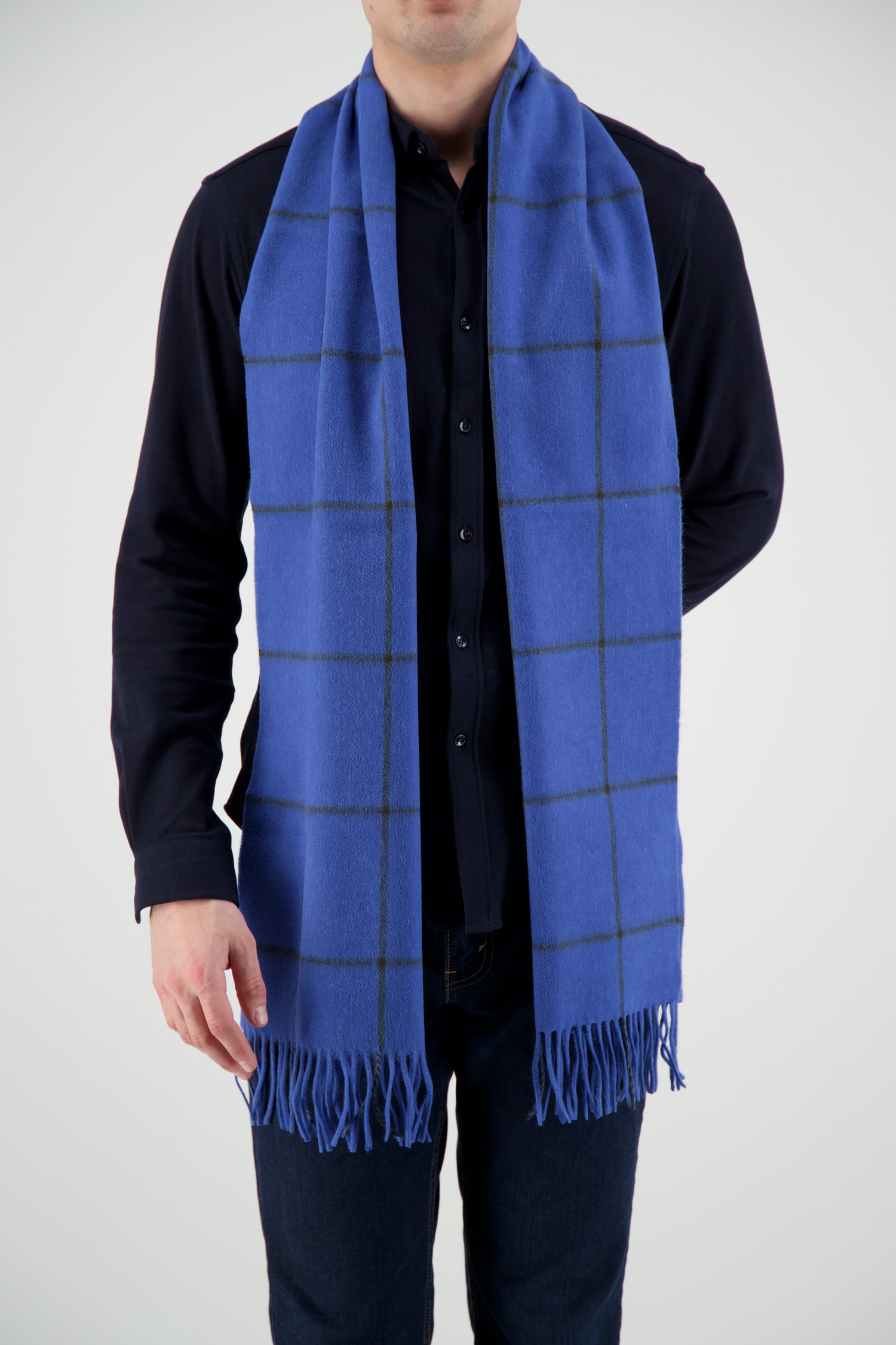 Joshua Ellis Soft Blue Cashmere Scarf for Women & Men - Luxurious Winter Accessory for Cold Weather & Fashion Outfits