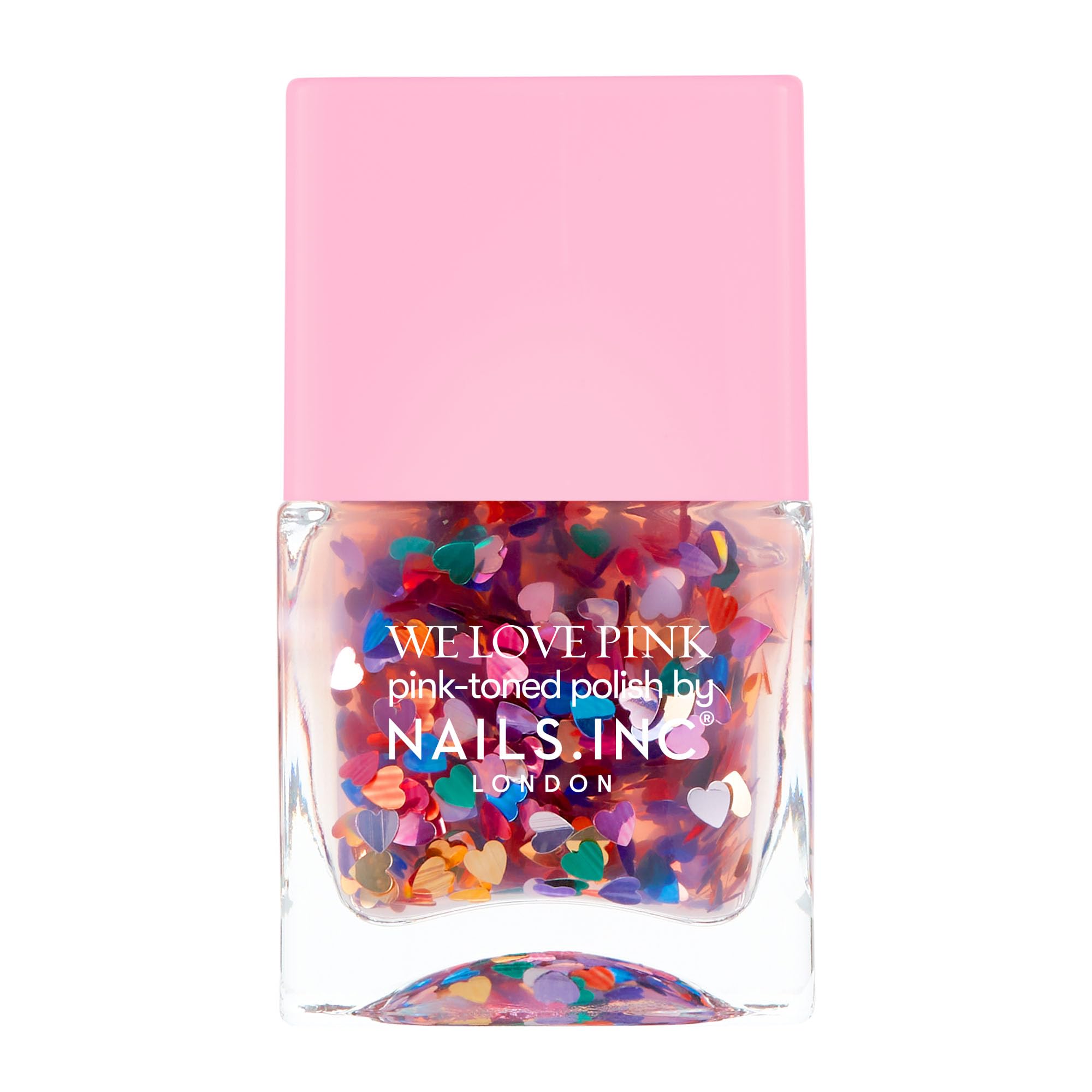 Kissing In Kensington Rainbow Heart Topper Nail Polish by Nails.INC - Long-Lasting Glossy Finish for Valentine's Day & Special Occasions