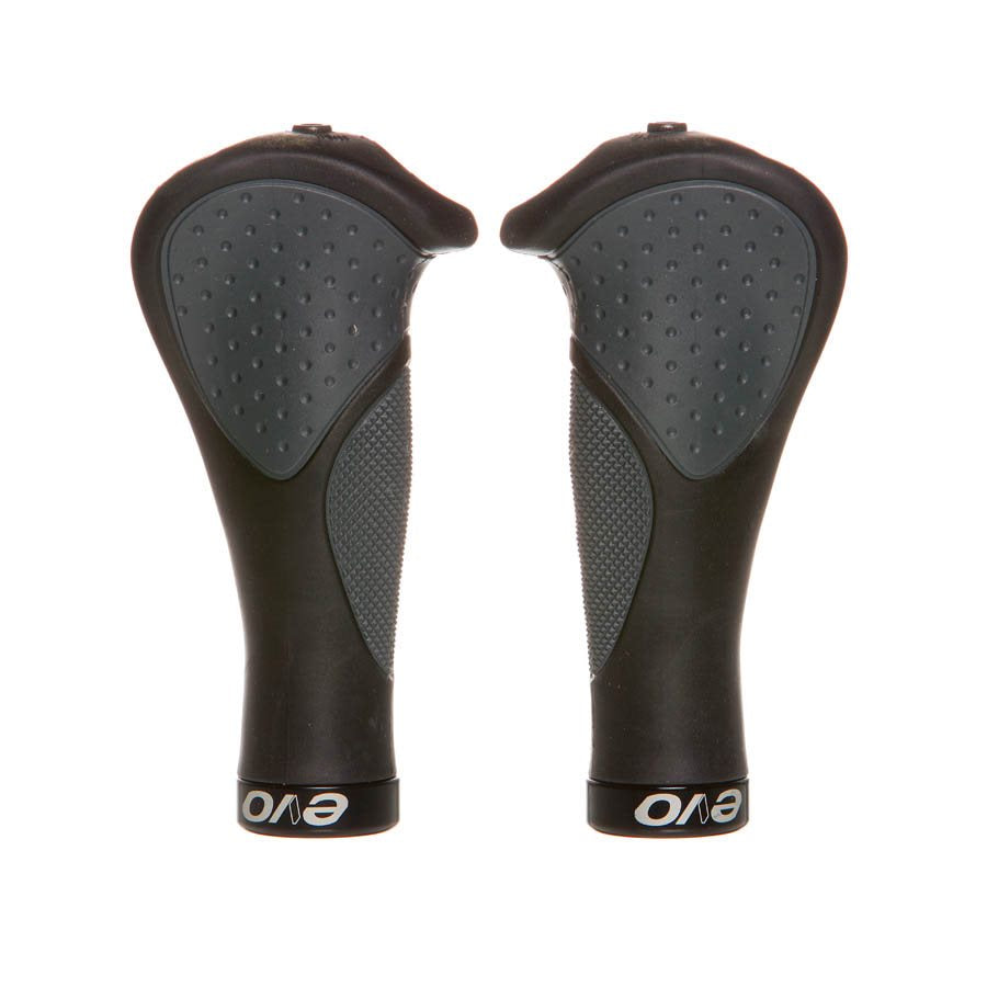 EVO Wrest Loc Mini Lock On 140mm Bike Handlebar Grips - Black/Grey - Non-Slip Comfort for Mountain Bikes, BMX & Road Cycling