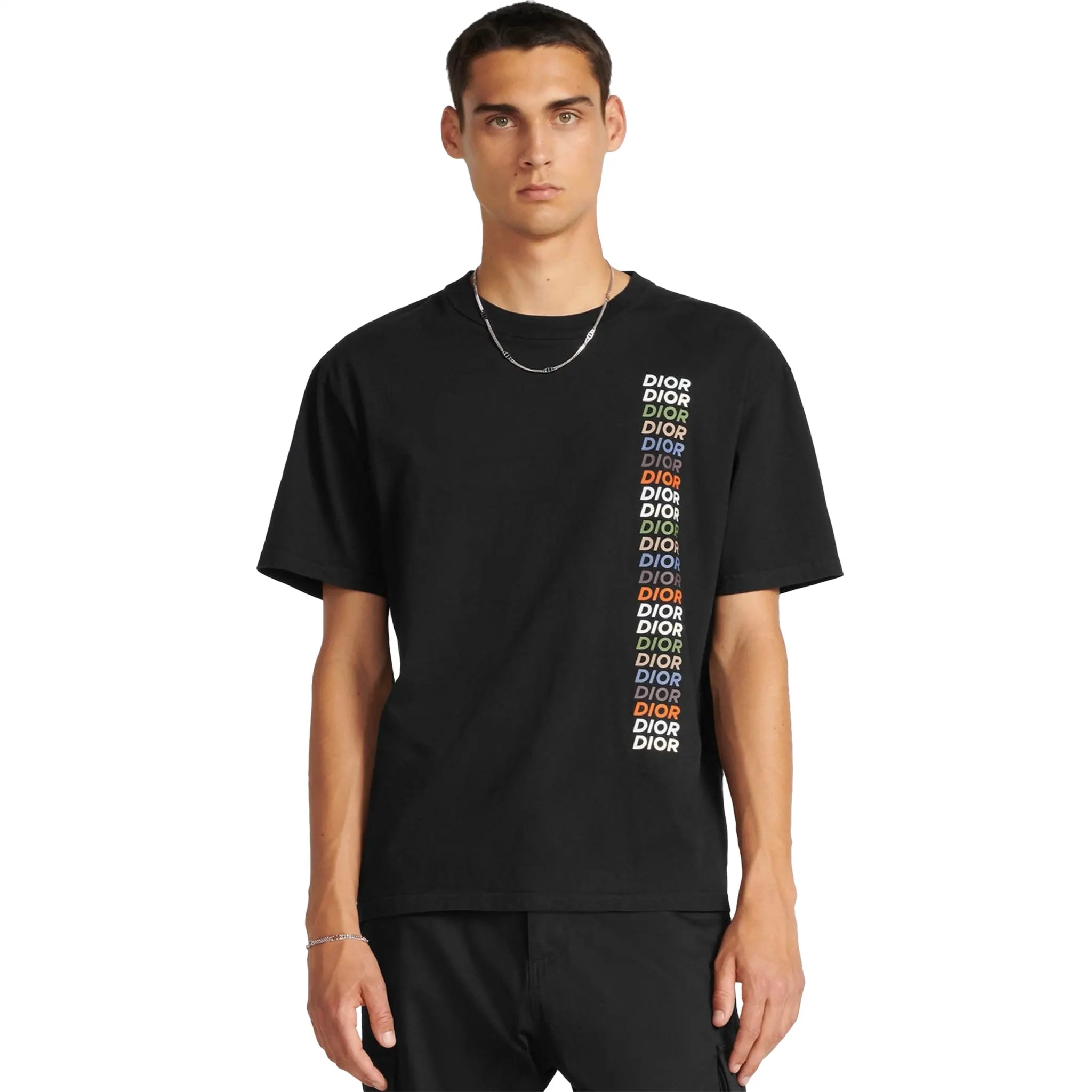 Dior Printed Relaxed Fit Cotton Black T-Shirt for Men | Casual Luxury Streetwear | Perfect for Everyday Wear, Parties & Date Nights