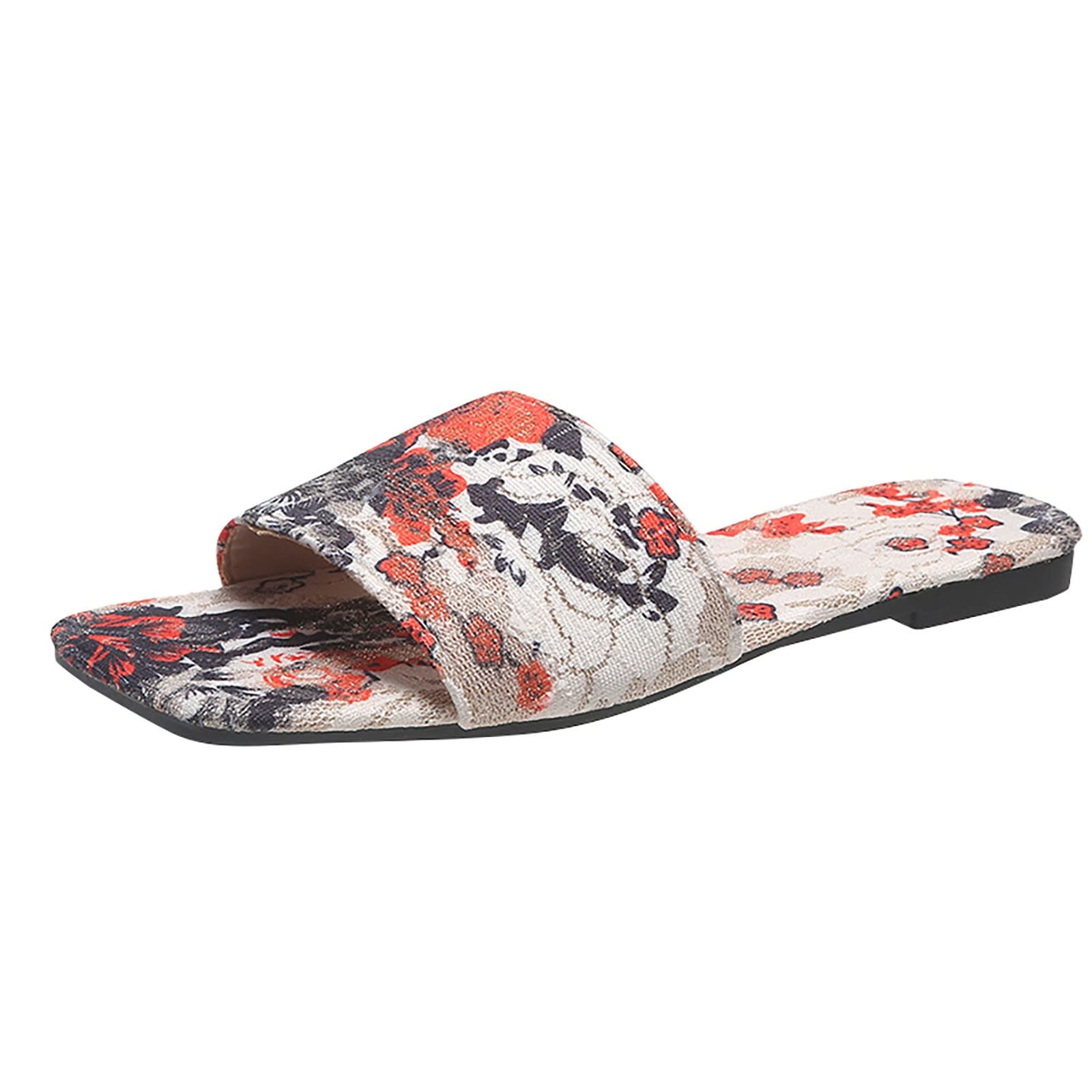 Women's Fish Mouth Wedge Sandals - Fashion Summer Flat Shoes with Printing Design, Comfortable Slippers for Casual & Dressy Occasions | Perfect for Beach, Vacation, and Everyday Wear