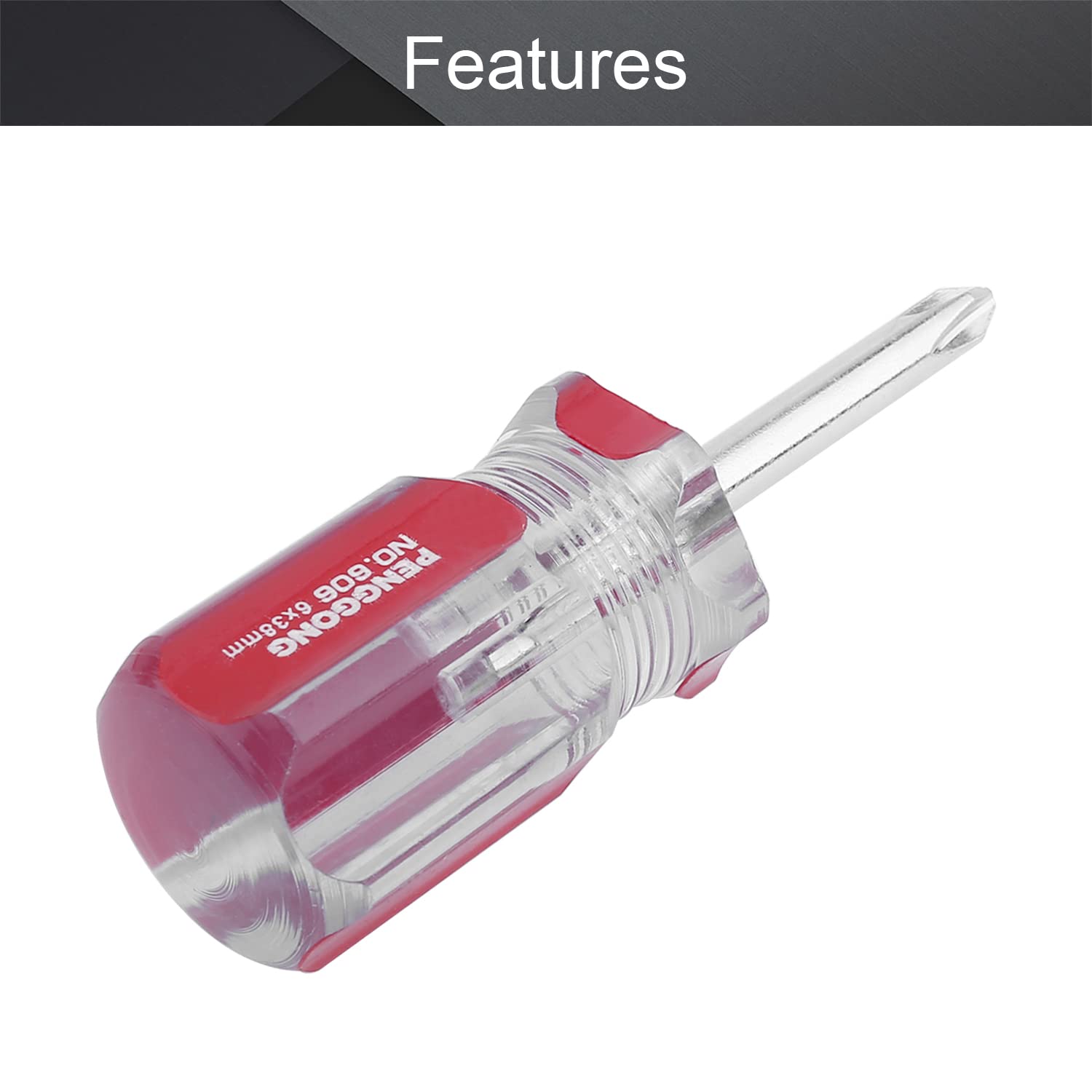 Utoolmart Phillips Screwdriver - 6mm Magnetic Cross Head Tip, 38mm 45# Steel Shaft with 47mm Ergonomic Plastic Handle - Perfect for Home Repair, DIY Projects & Craft Work (1 Piece)