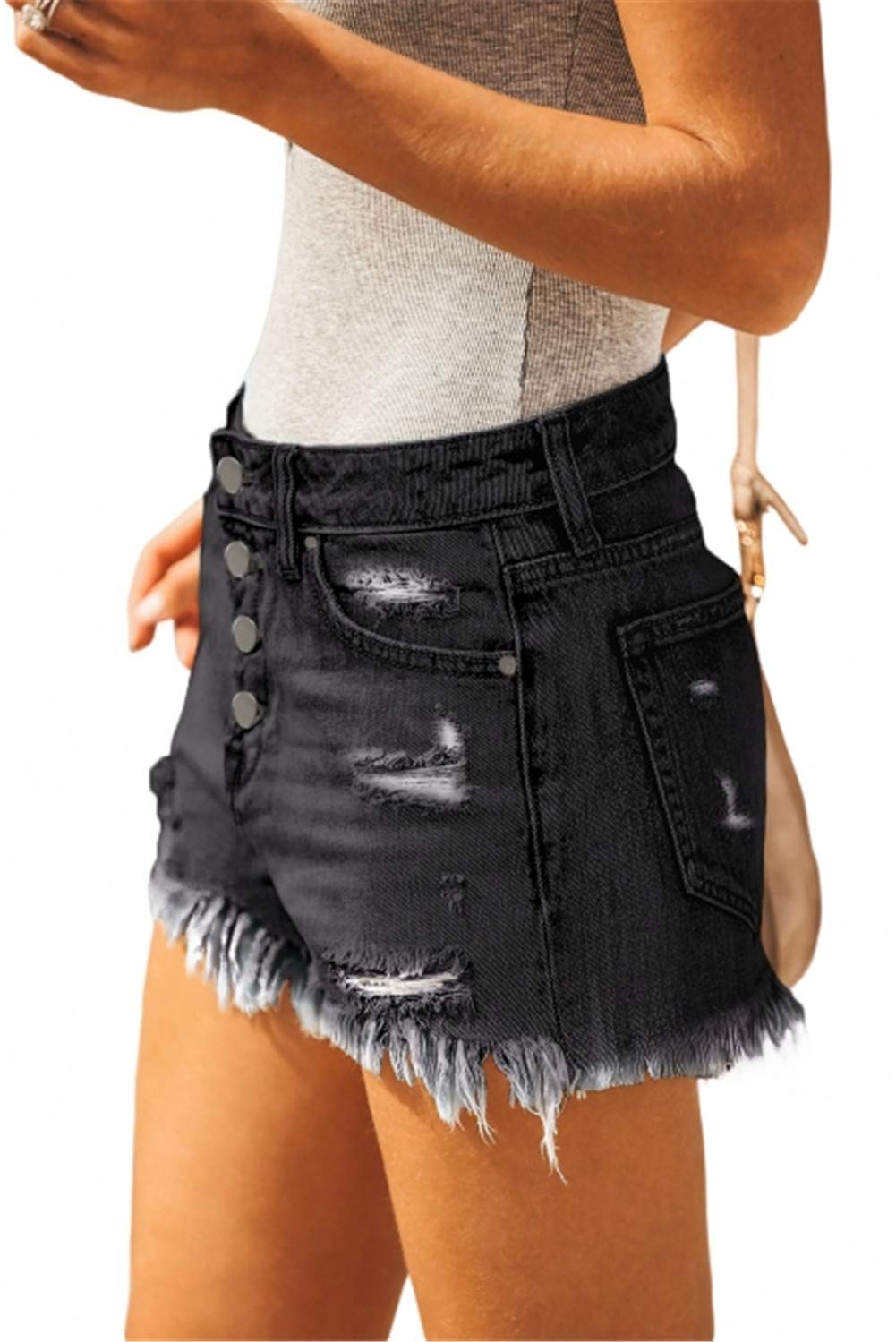 MODARANI Women's Ripped Distressed Denim Shorts - High Waisted Cut Off Jean Shorts for Summer | Perfect for Beach, Casual Outings & Music Festivals