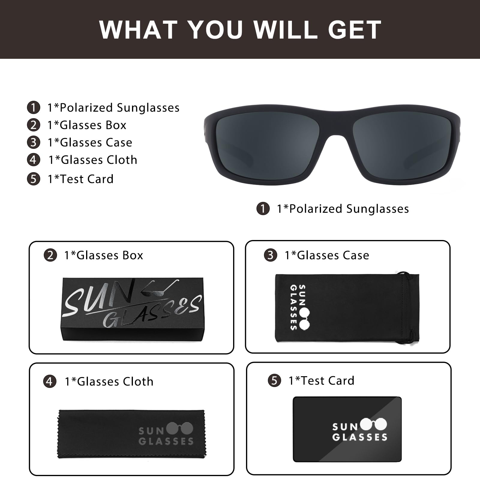 Polarized Sport Sunglasses for Men - Matte Finish, Mirror Lens, UV Protection - Perfect for Running, Cycling & Outdoor Activities