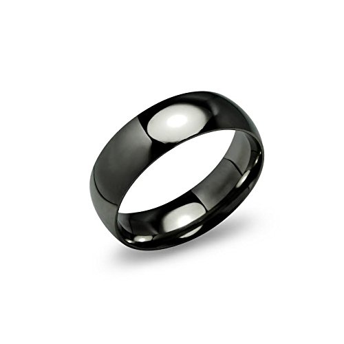 Black IP Stainless Steel Wedding Band Ring for Men & Women - Sizes 5-13 - Perfect for Anniversaries & Daily Wear