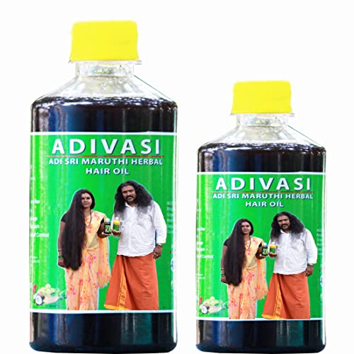 Adivasi Adi Sri Maruthi Ayurvedic Hair Oil for Hair Growth & Anti-Hairfall - 750ml Pure Herbal Treatment with Natural Ingredients | Promotes Thicker, Stronger Hair for Daily Nourishment & Scalp Care