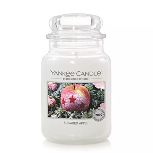 Sugared Apple Large Jar Candle - Fresh & Sweet Scented Soy Wax Candle for Home, Office, Bedroom & Bathroom Aromatherapy Relaxation