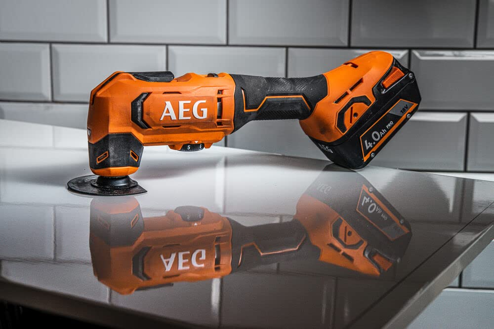 AEG Cordless Multi-Tool - 6-Speed Variable, SoftGrip Handle, Pro18V Battery - Cutting, Sanding, Polishing, Sawing, Milling, Scraping - Perfect for DIY Projects, Home Renovation & Woodworking