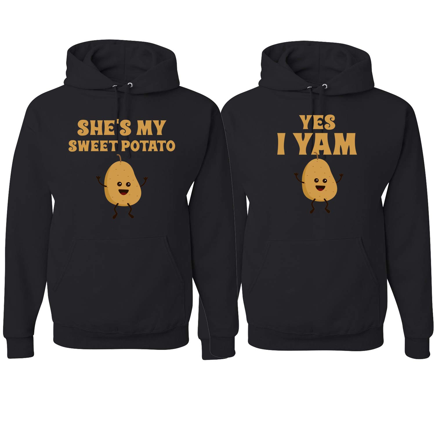 Sweet Potato Couples Hoodies - Matching Valentine's Day Cute Food Hooded Sweatshirts for Couples | Perfect for Anniversary Gifts, Date Nights & Romantic Outfits