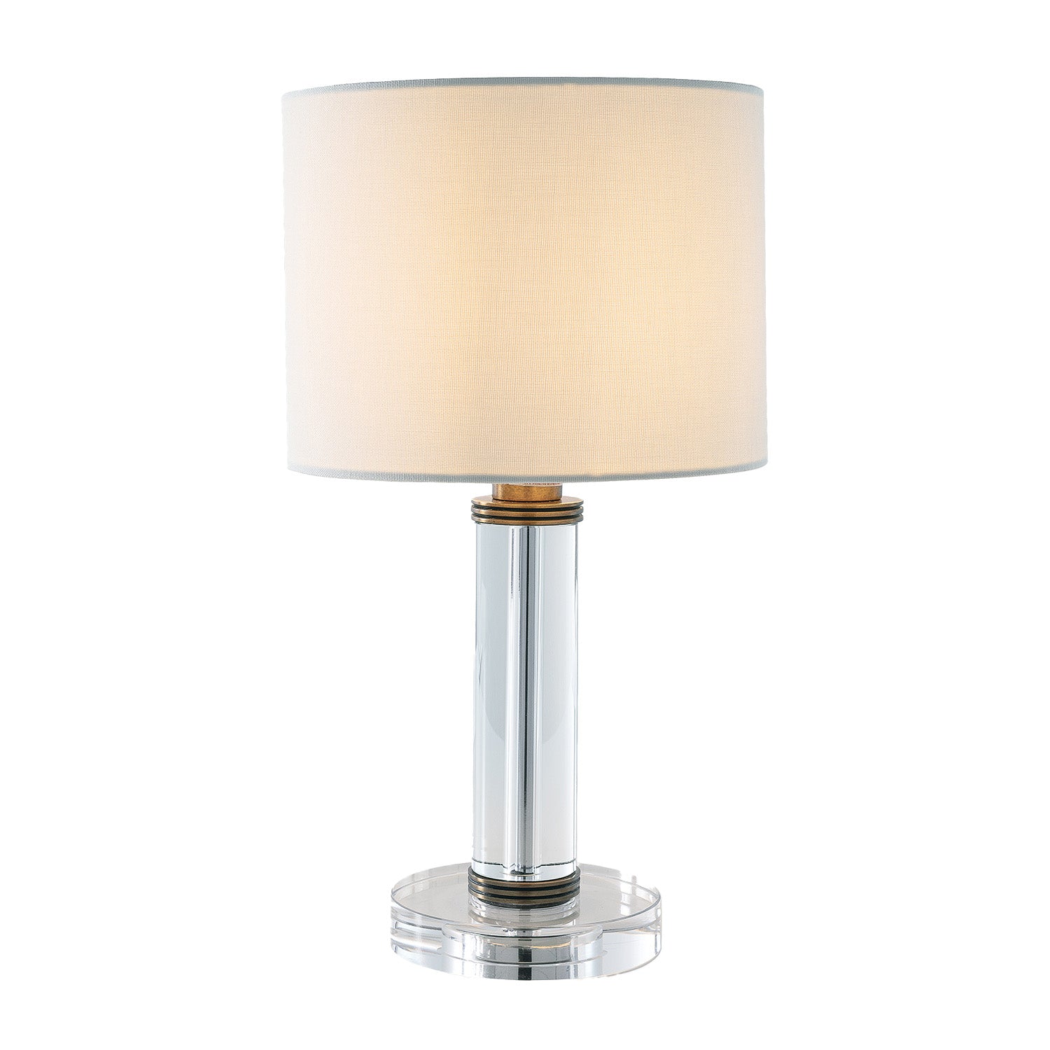 Madison Clear Glass Table Lamp - Modern Minimalist Bedside Lighting for Living Room, Bedroom & Office Decor
