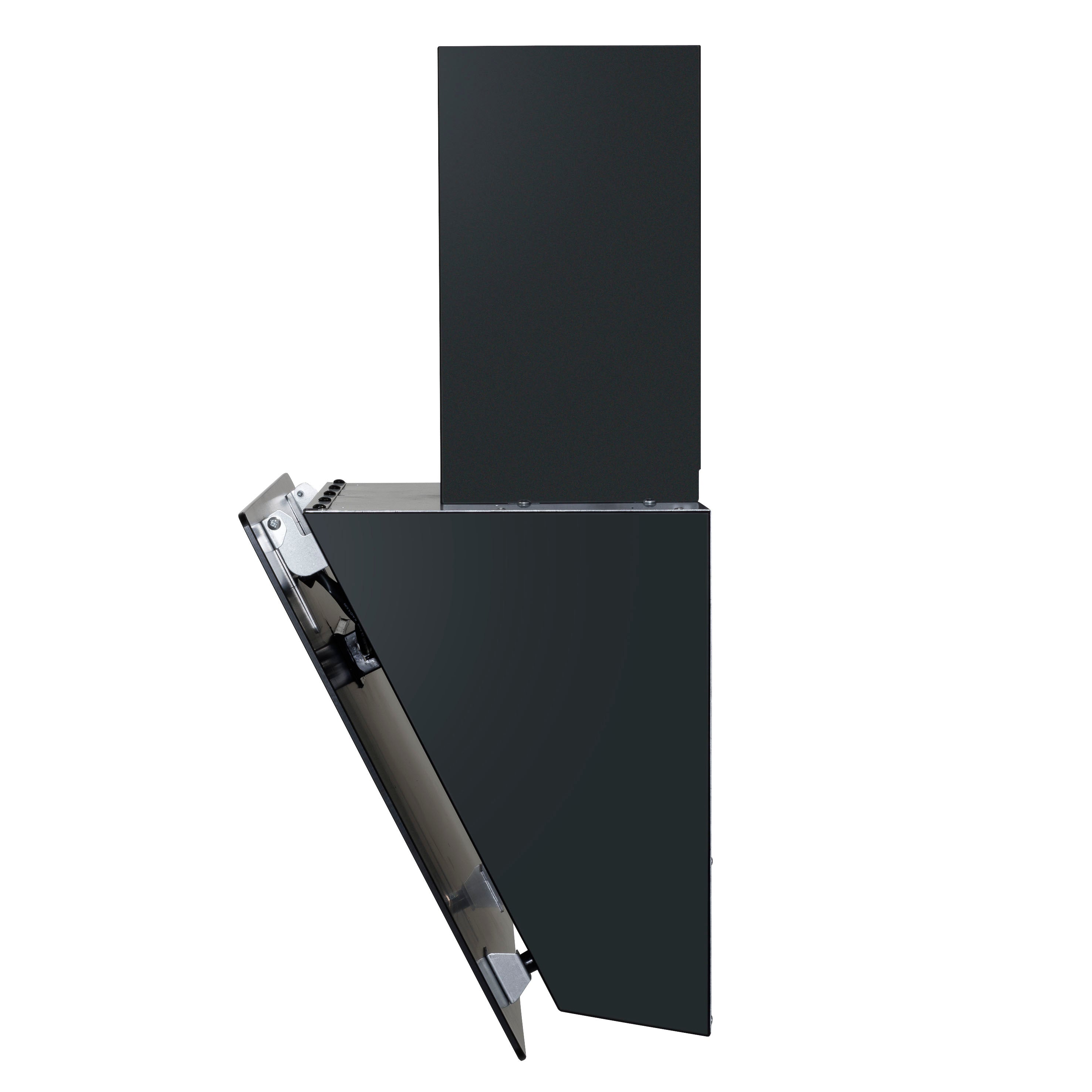 Baridi 60cm Angled Chimney Range Hood with Carbon Filters - Touch Control & LED Lighting - Black Glass Kitchen Exhaust Fan - Perfect for Modern Kitchens, Apartments & Open-Plan Homes (Model DH105)