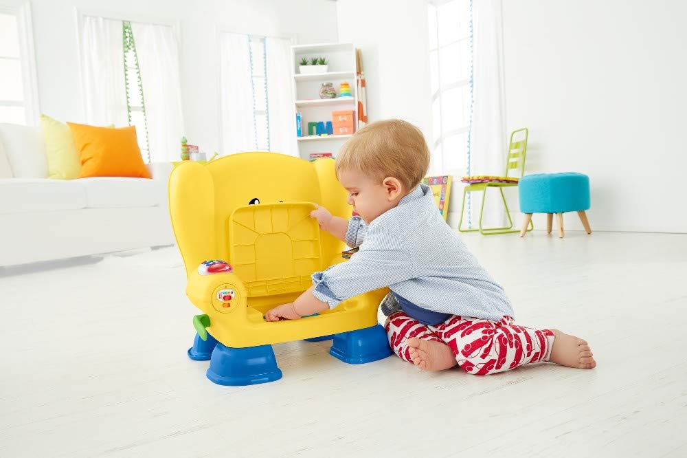 Fisher-Price Laugh & Learn Smart Stages Chair - Interactive Musical Learning Toy for Toddlers, Yellow (UK-English Version, GXC32) - Perfect for Early Childhood Development & Playroom Fun