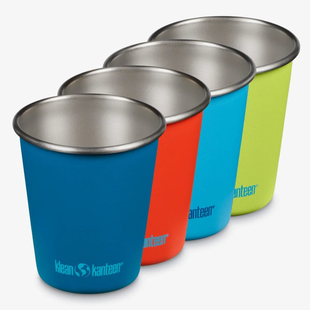 Klean Kanteen Single Wall Stainless Steel Pint Glasses 4-Pack (10oz) - Perfect for Beer, Cocktails & Outdoor Camping